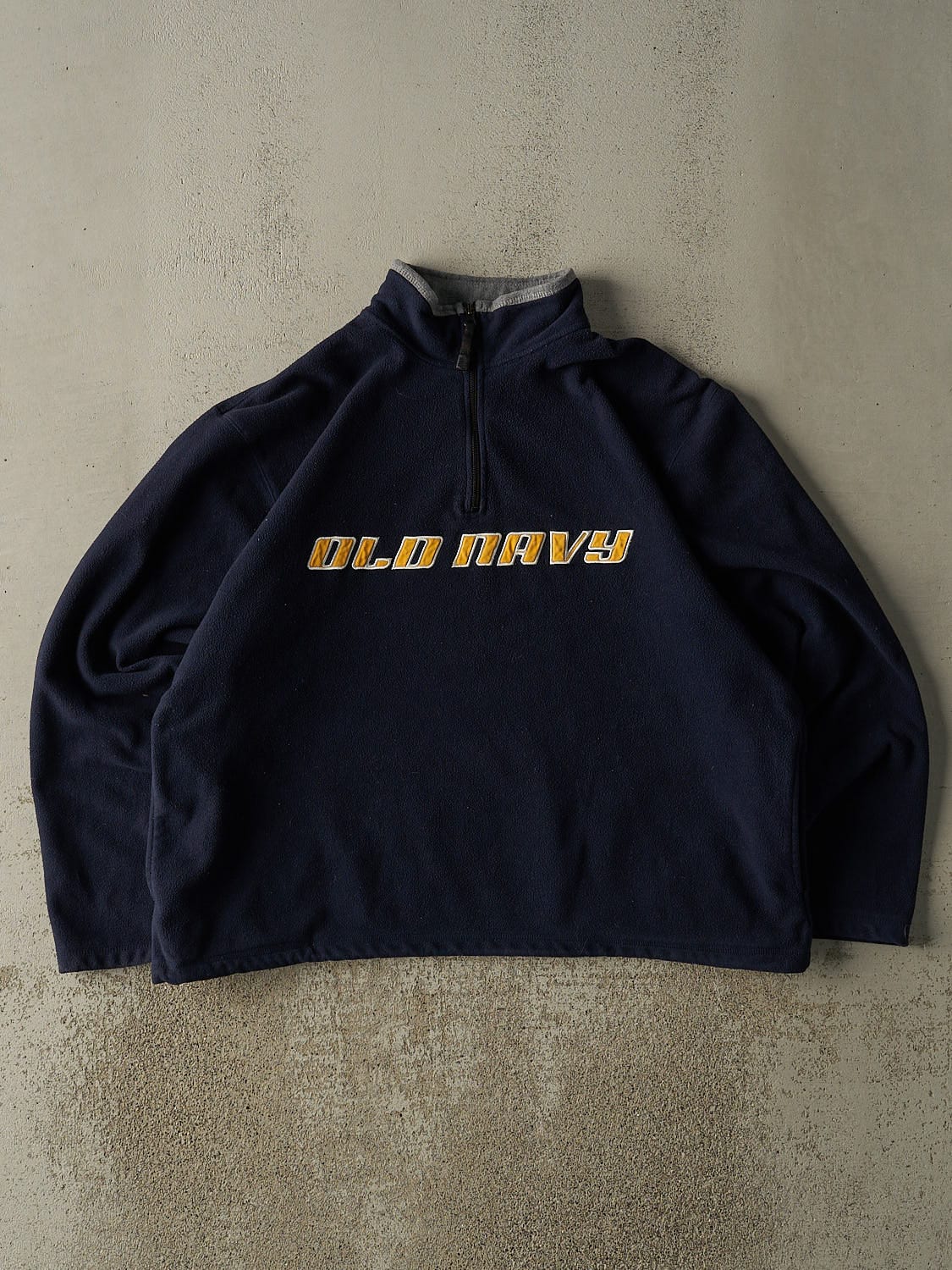 Vintage 90s Navy Blue Old Navy Embroidered Quarter Zip Fleece (L