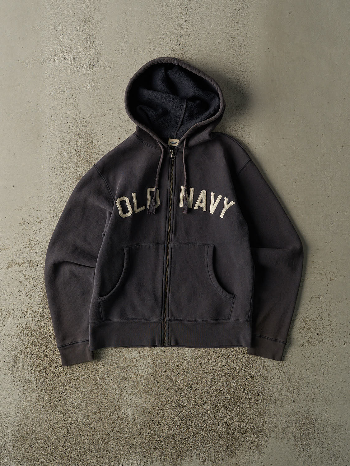 Vintage Y2K Navy Blue Old Navy Embroidered Zip Up Hoodie (S