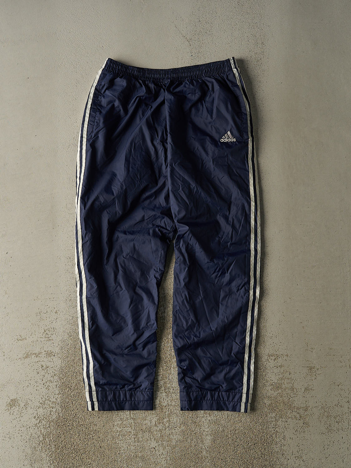 Vintage 90s Navy Blue Adidas Striped Tear Away Track Pants (30x27