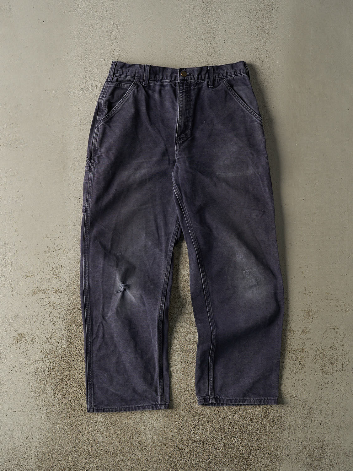 Vintage 90s Sun Faded Navy Carhartt Carpenter Pants (32x30