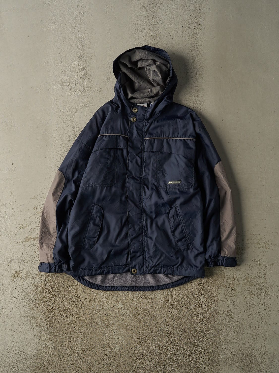 Vintage Y2K Navy Blue Reebok Fleece Lined Windbreaker Jacket (M/L