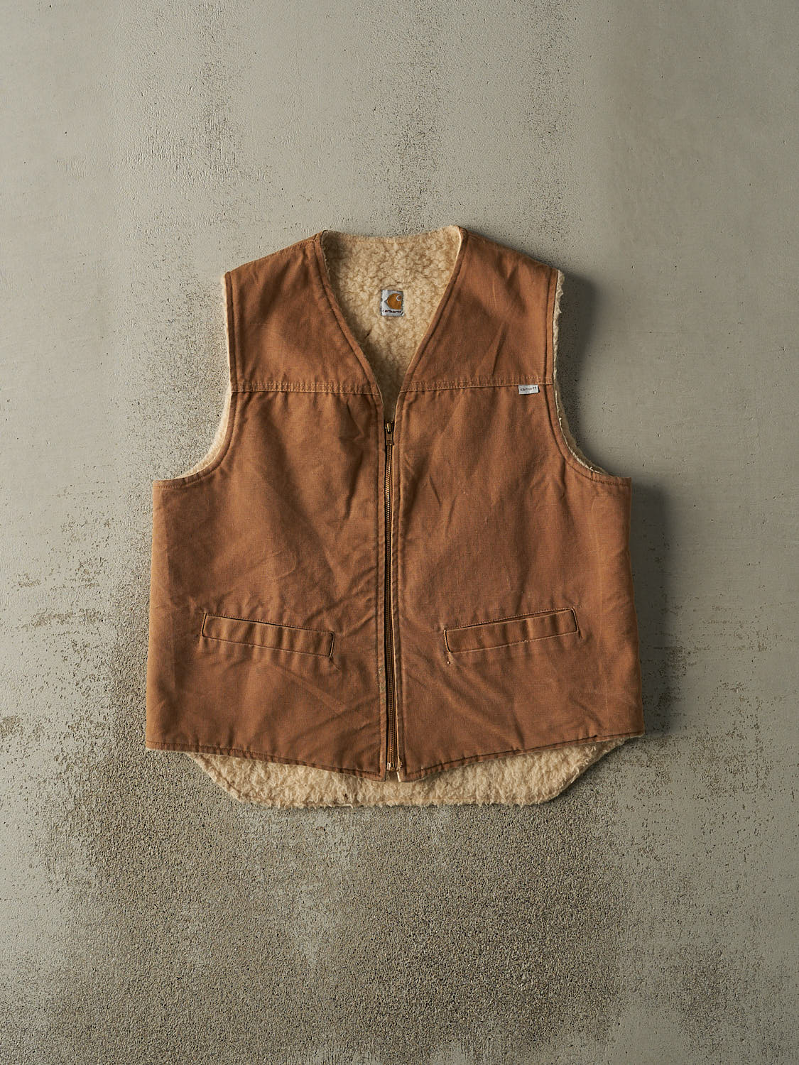 Vintage 80s Beige Carhartt Sherpa Lined Work Vest (L) – Rebalance