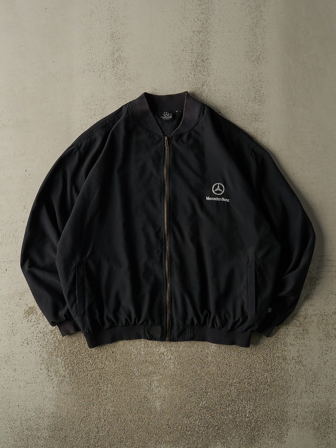 Vintage 90s Black Mercedes Benz Bomber Jacket (XL/XXL) – Rebalance Vintage 90s Black Mercedes Benz Bomber Jacket (XL/XXL) – Rebalance