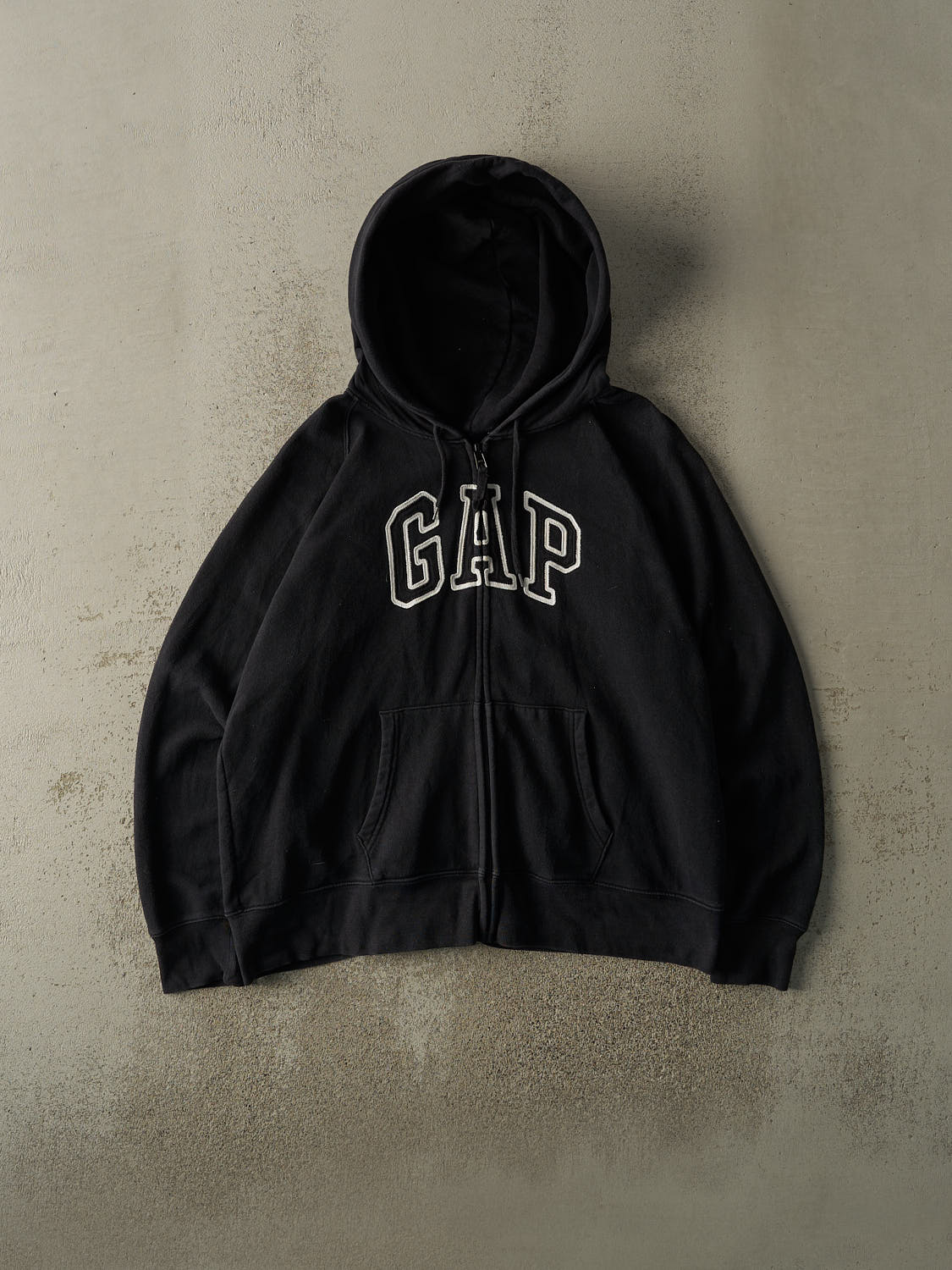 は*ま様 gap ジップフーディー　y2k Vintage Y2K Faded Black Gap Embroidered Zip Up Hoodie (L/XL