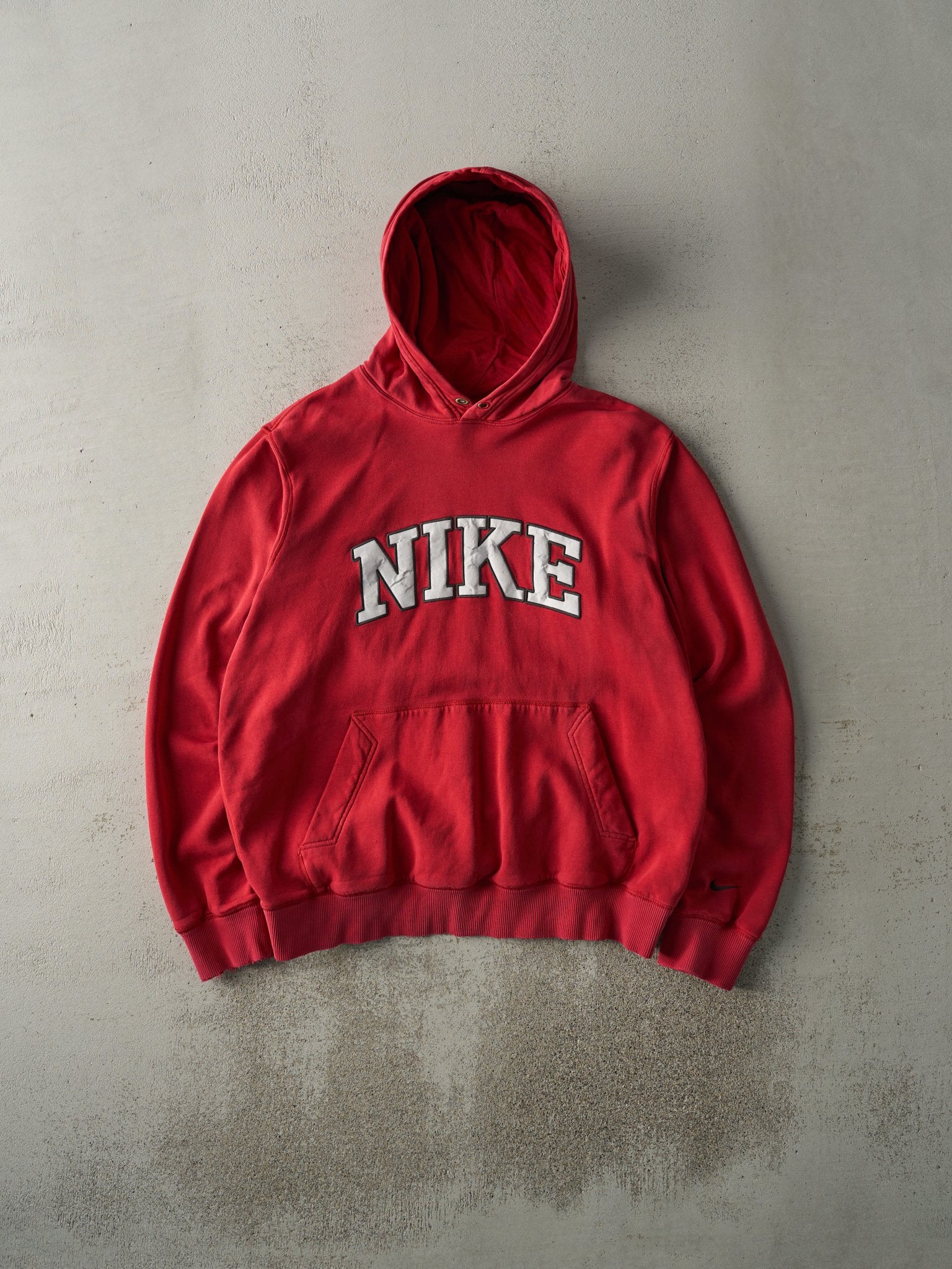 red nike spellout sweatshirt