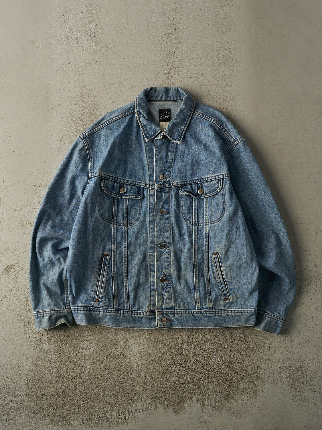 Leeリジッド ジャケット Vintage 90s Mid Wash Lee Riveted Jean Jacket (XL) – Rebalance Vintage