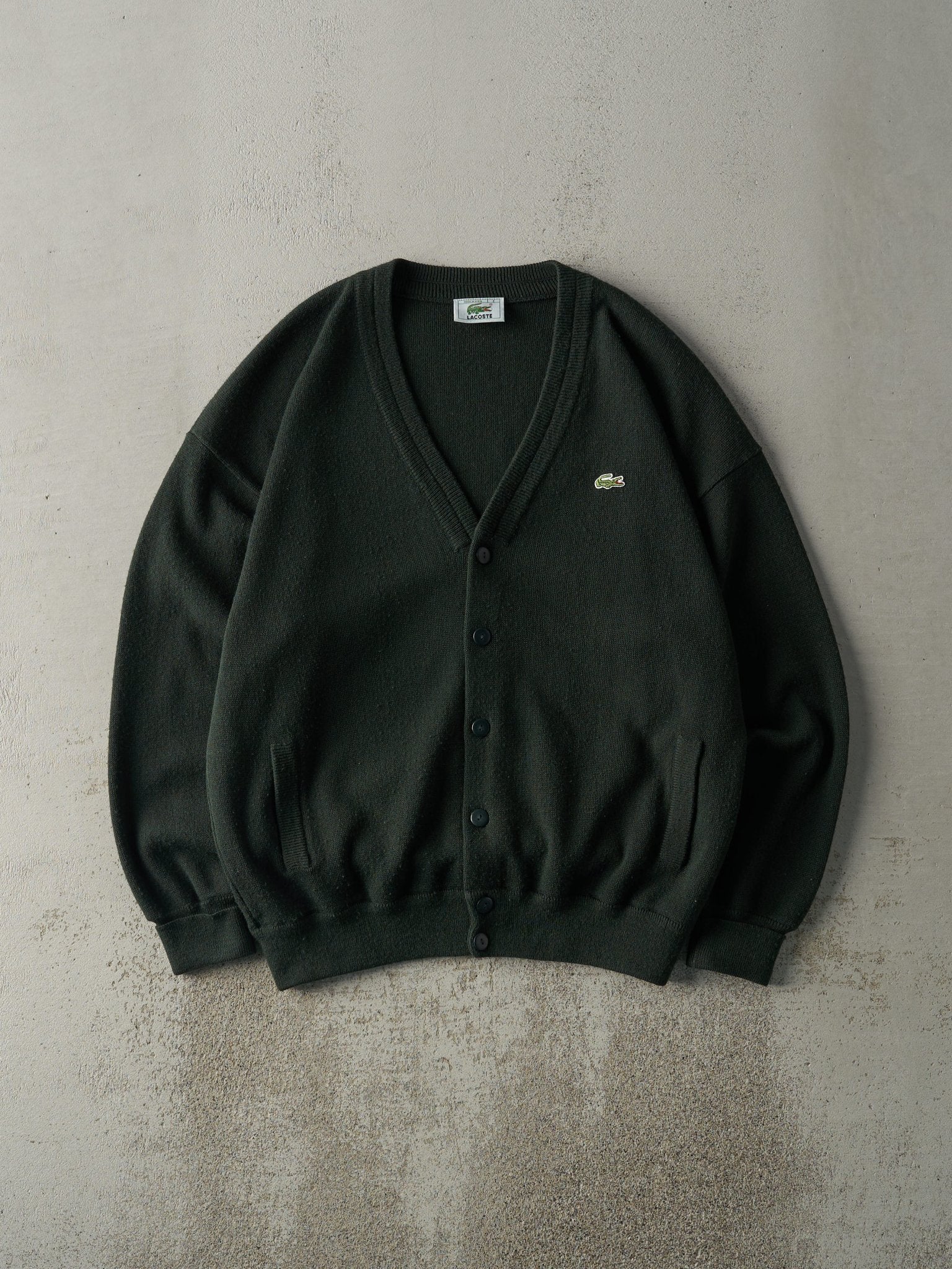 Vintage 80s Forest Green Lacoste Knit Cardigan (L) – Rebalance Vintage