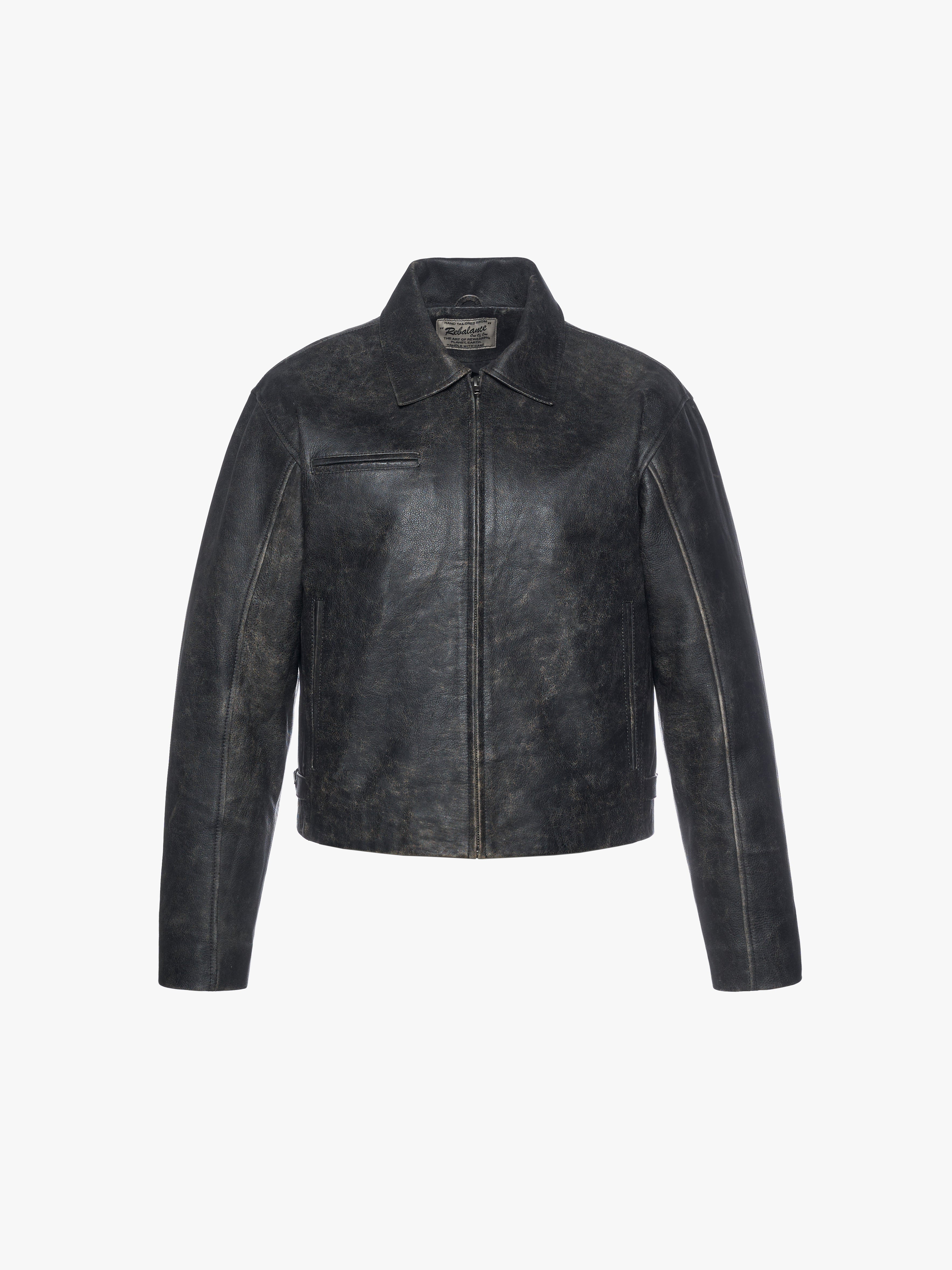 Everyday Boxy Leather Jacket - Jet Black – Rebalance Vintage