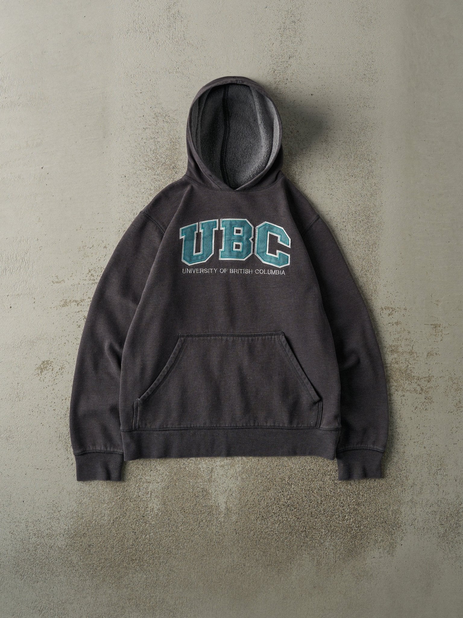 Vintage Y2K Charcoal Grey Embroidered UBC Hoodie (S/M) – Rebalance