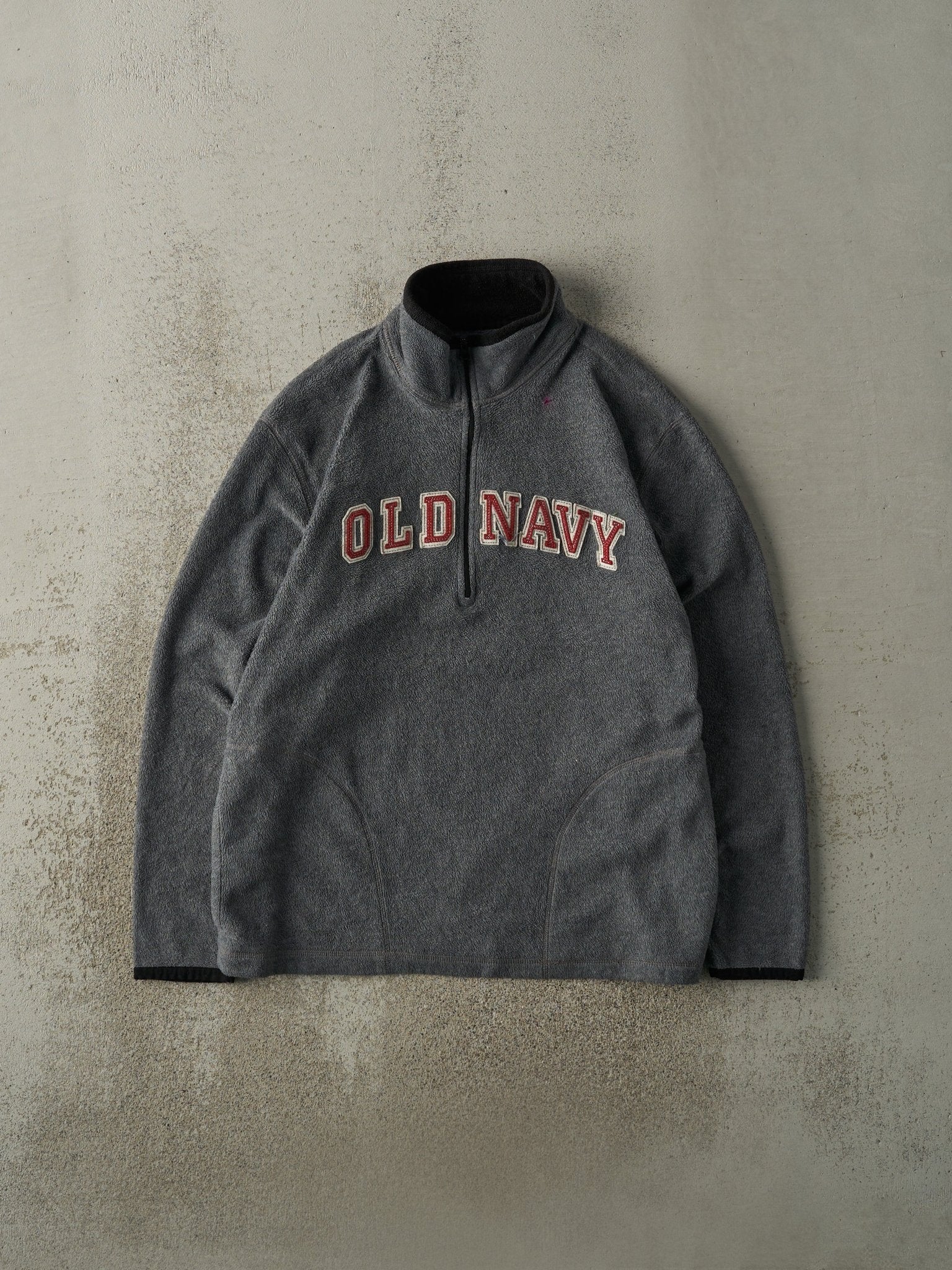 Vintage Y2K Charcoal Grey Old Navy Quarter Zip Fleece (L