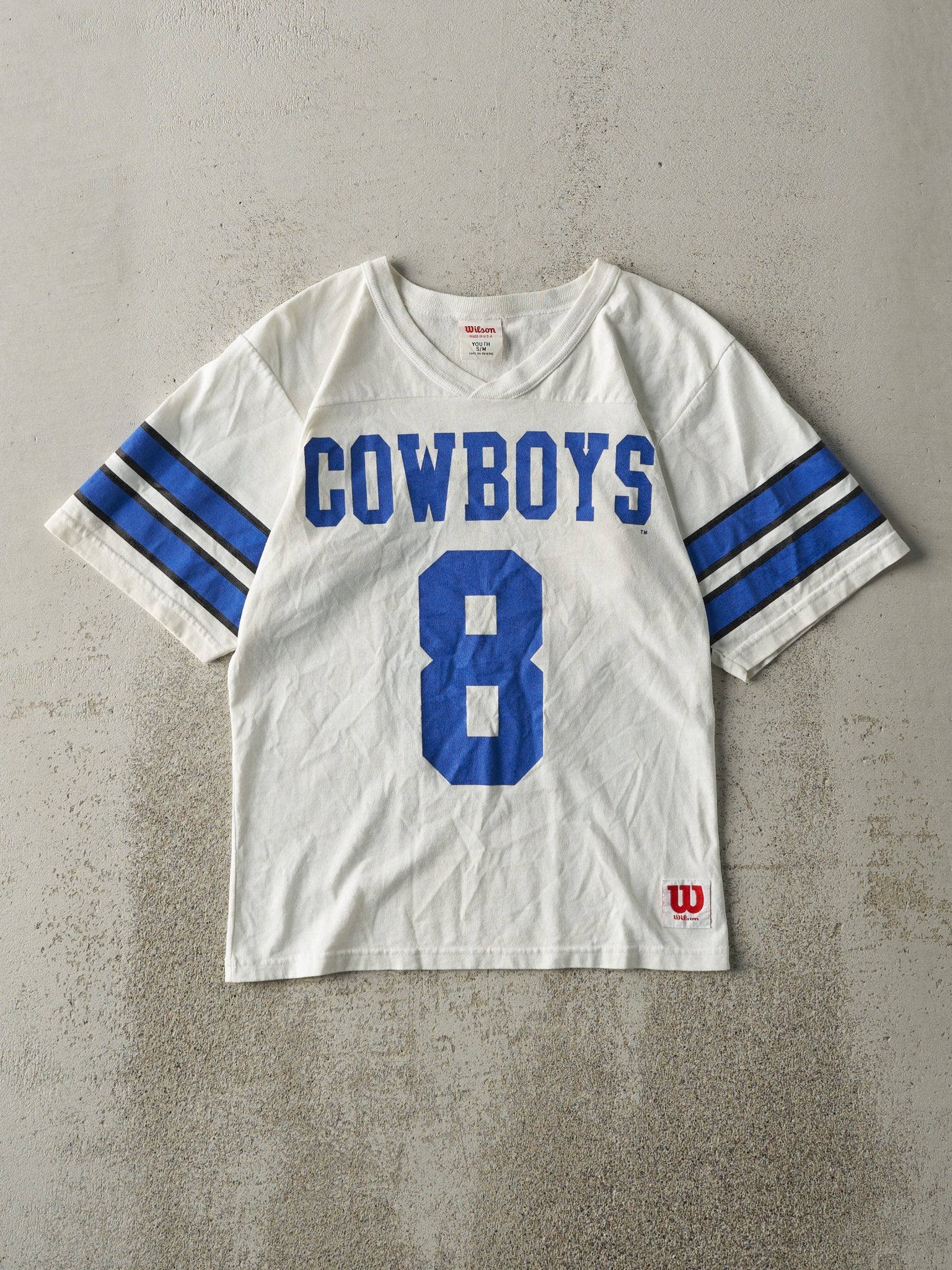 Vintage 90s White Dallas Cowboys #8 Troy Aikman Football Jersey
