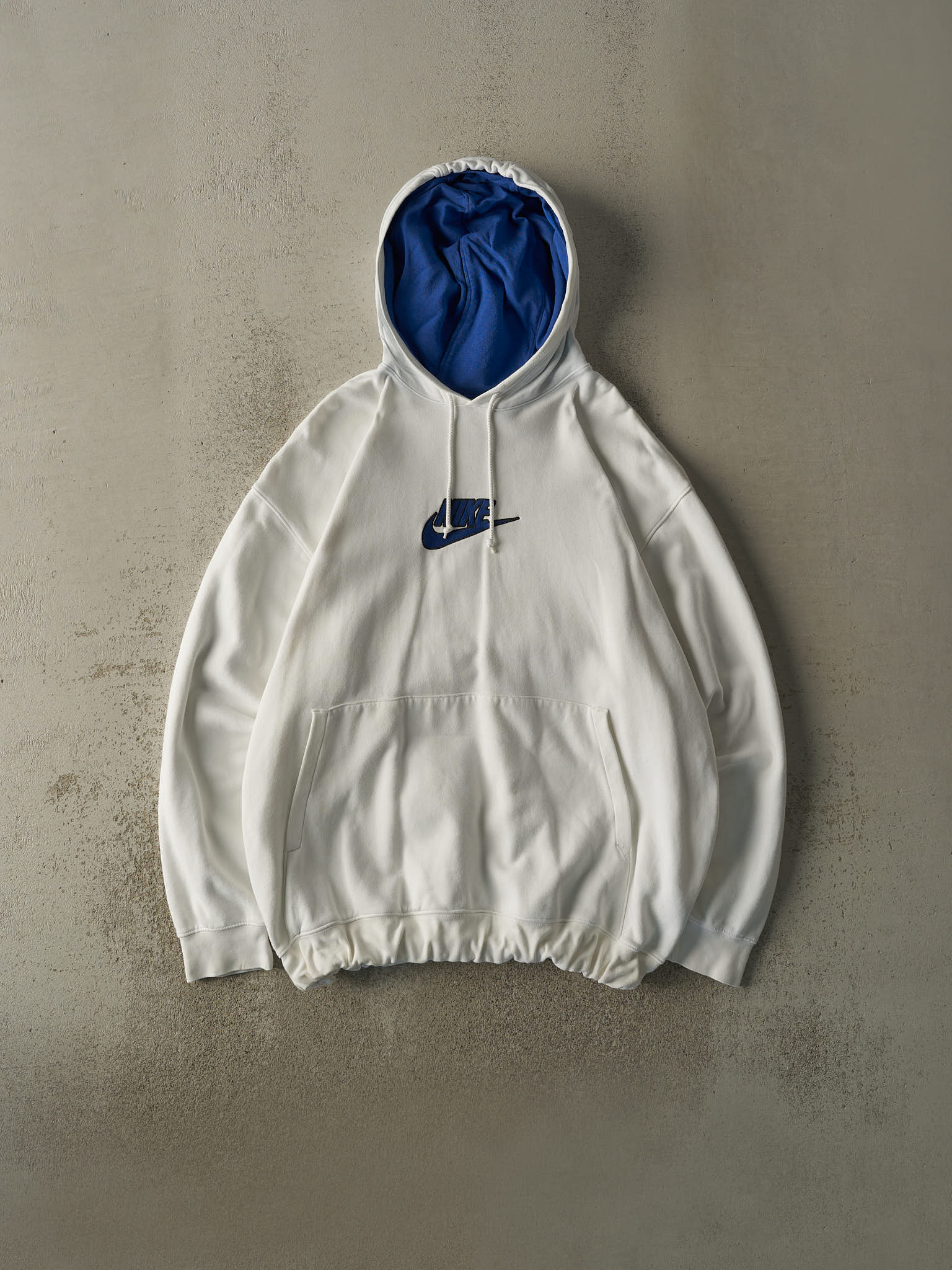 Vintage Y2K White Nike Logo Embroidered Hoodie (XL/XXL