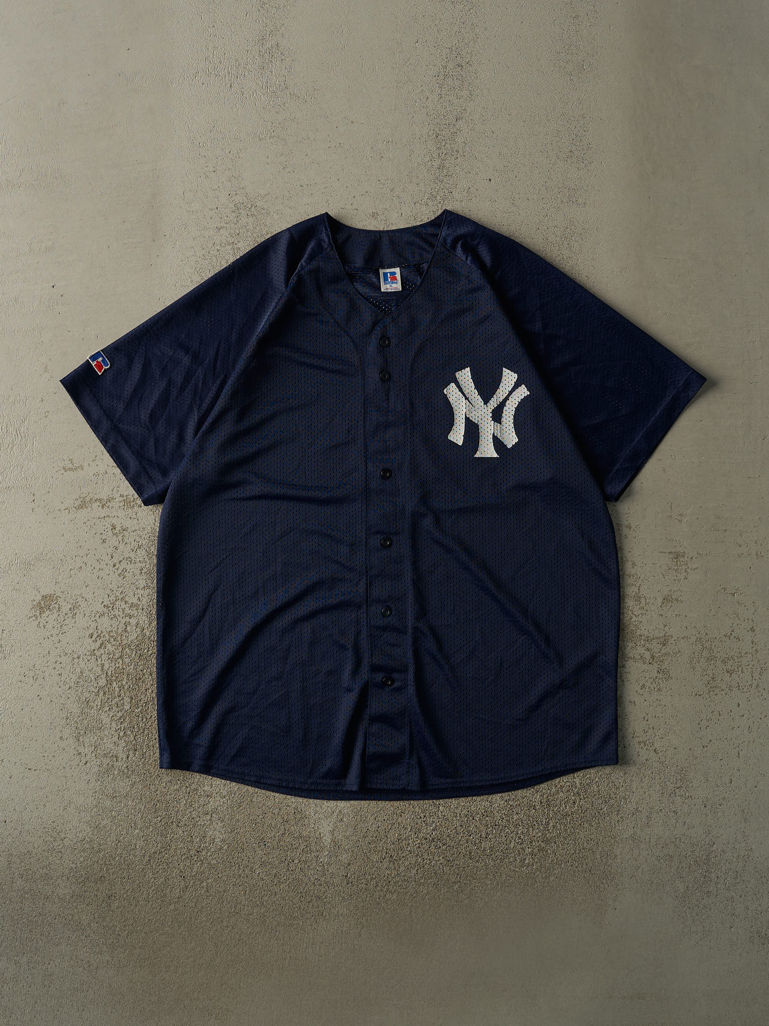 Vintage 80s Navy Blue New York Yankees Russell Athletic Mesh