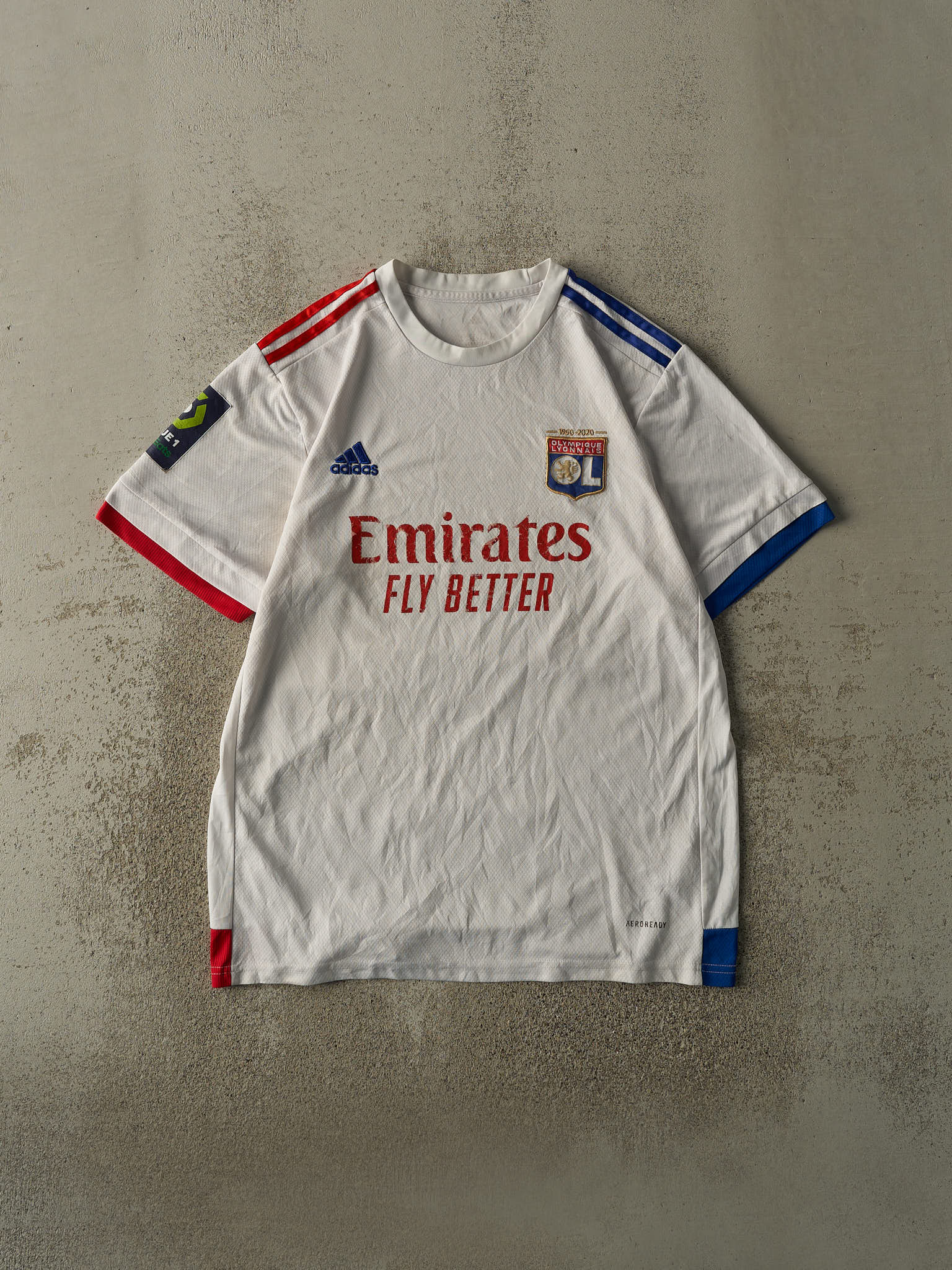 20' White Adidas Olympique Lyonnais Soccer Jersey (L/XL