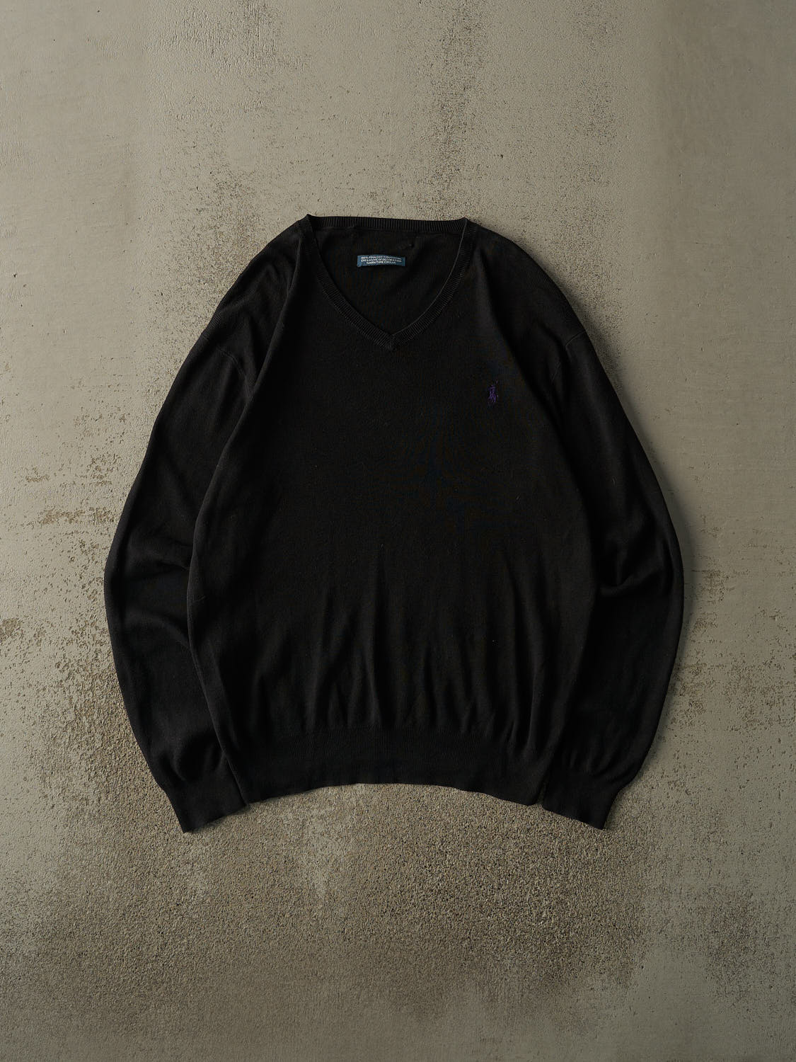 Vintage 90s Black Polo Ralph Lauren Embroidered Knit (M/L
