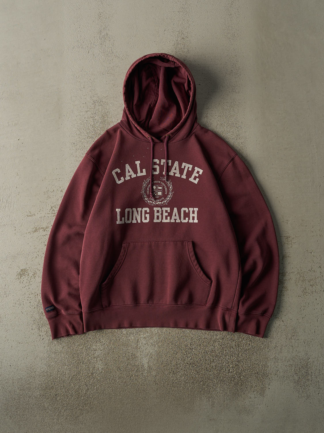 Vintage Y2K Burgundy California State Long Beach Hoodie (M/L