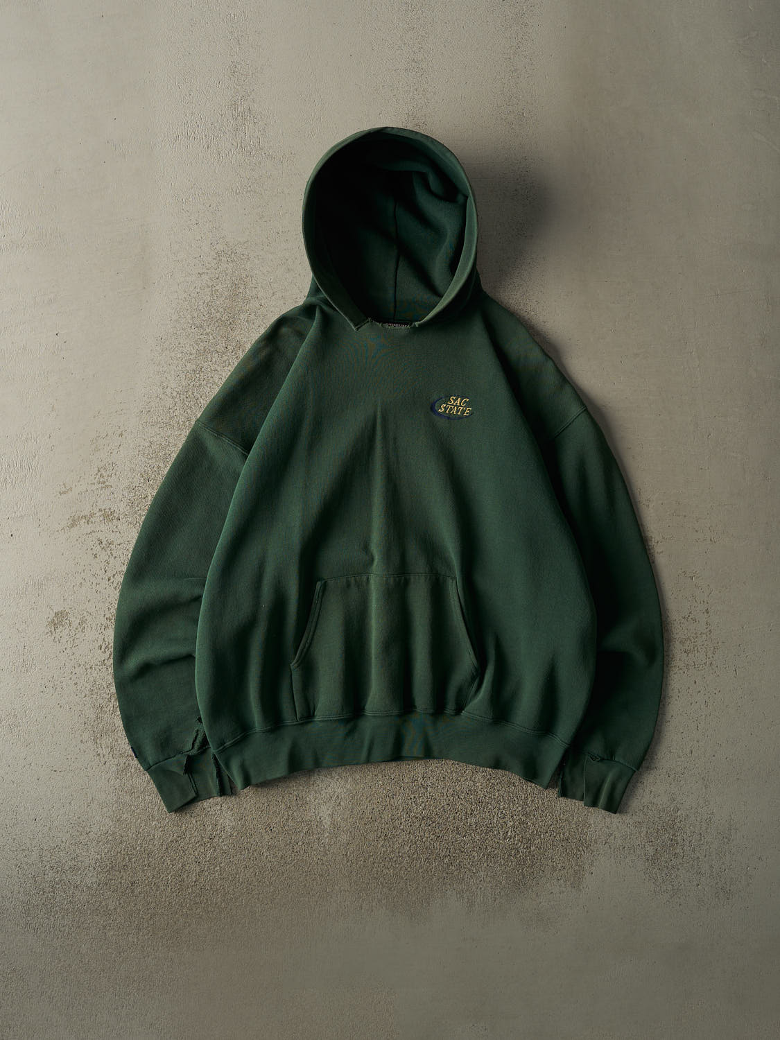 Vintage 90s Green Sacramento State University Embroidered Hoodie