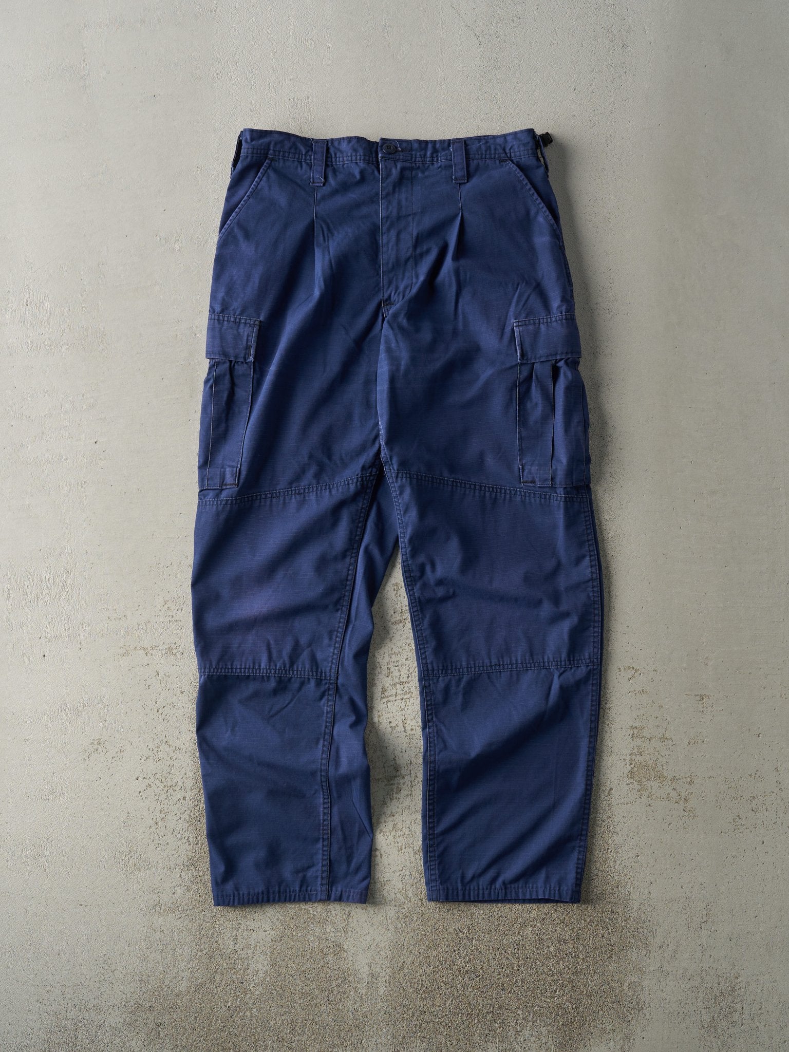 Vintage 90s Navy Blue Ripstop Cargo Army Pants (33x31.5