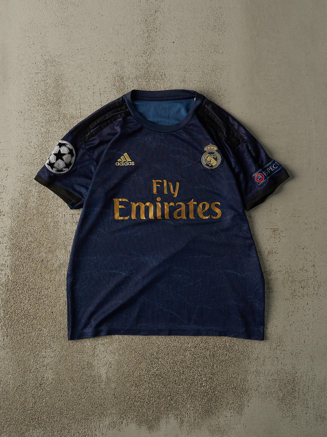Vintage Y2K Navy Blue Adidas x Real Madrid #7 Madsen Soccer Jersey