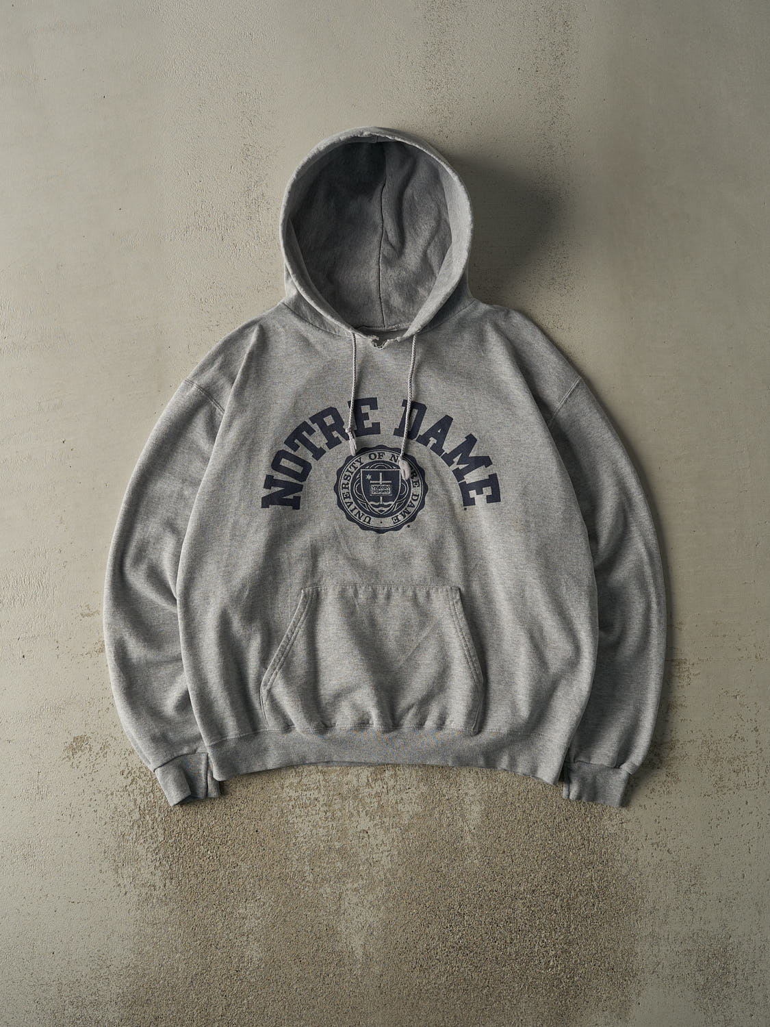 Vintage Y2K Grey University of Notre Dame Champion Hoodie (L/XL
