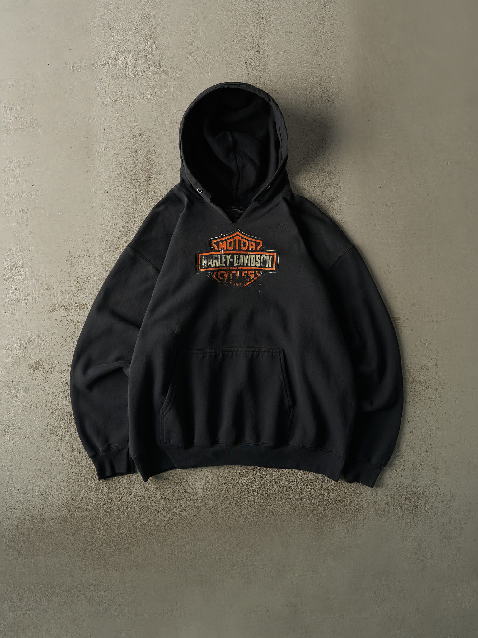 Vintage Y2K Black Harley Davidson Hoodie (L/XL) – Rebalance Vintage