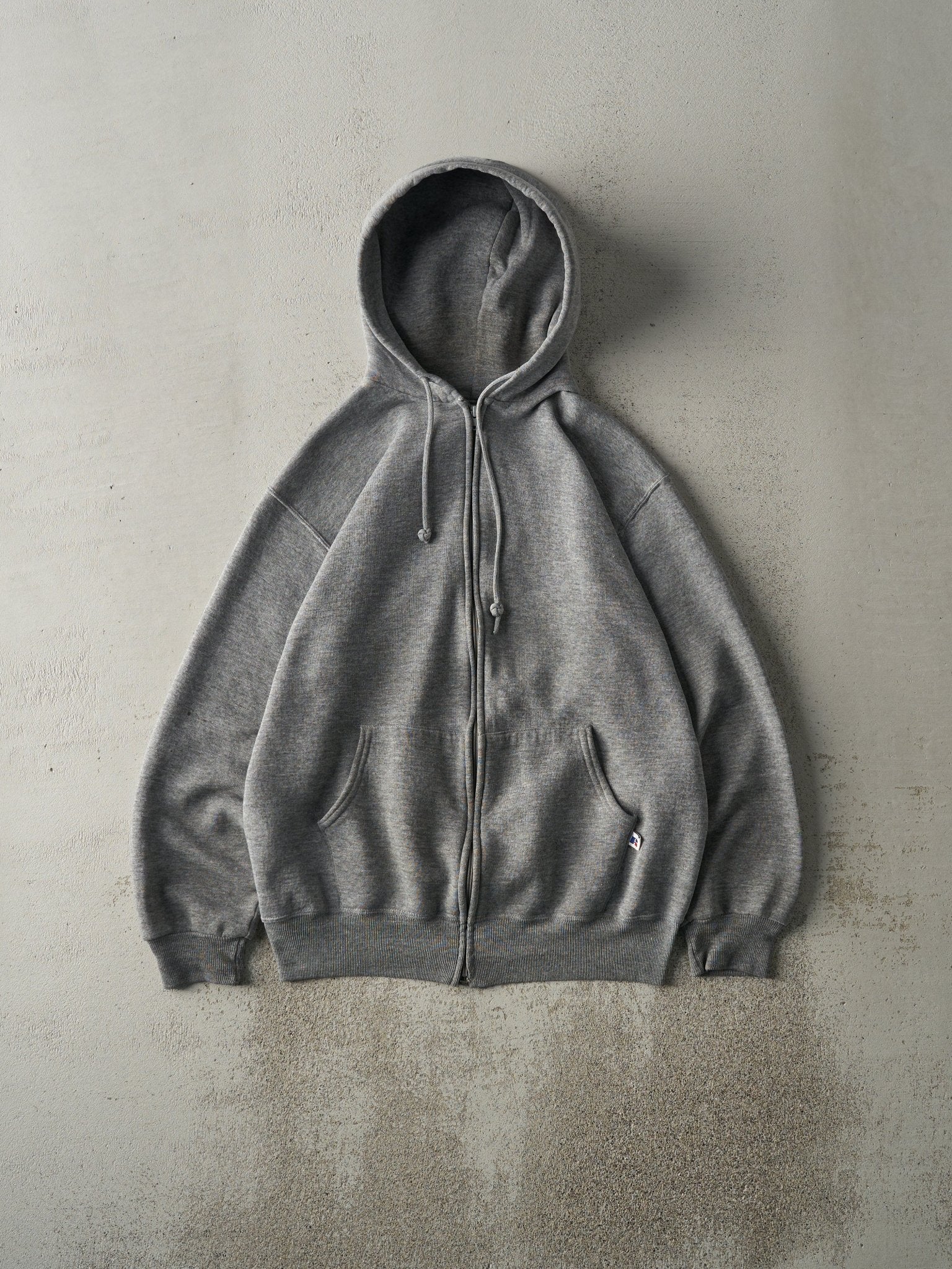 Vintage 90s Grey Russell Athletic Zip Up Hoodie (M) – Rebalance