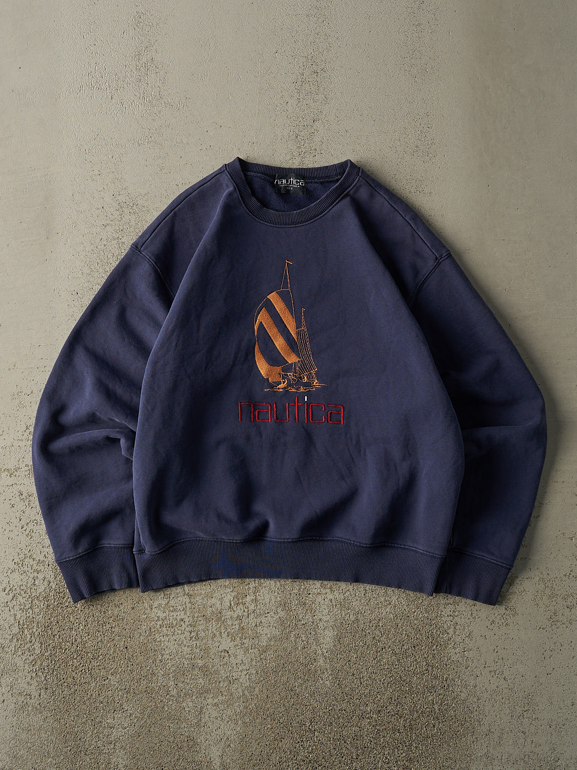 Pull Vintage Nautica Bleu Marine - Taille M - Occasion En Très Bon état - Style Crewneck
