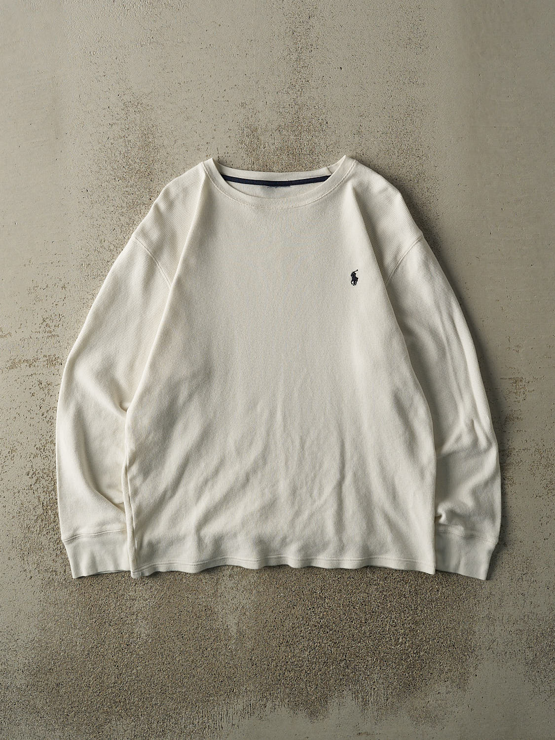 Vintage Y2K White Polo Ralph Lauren Thermal Long Sleeve (M/L