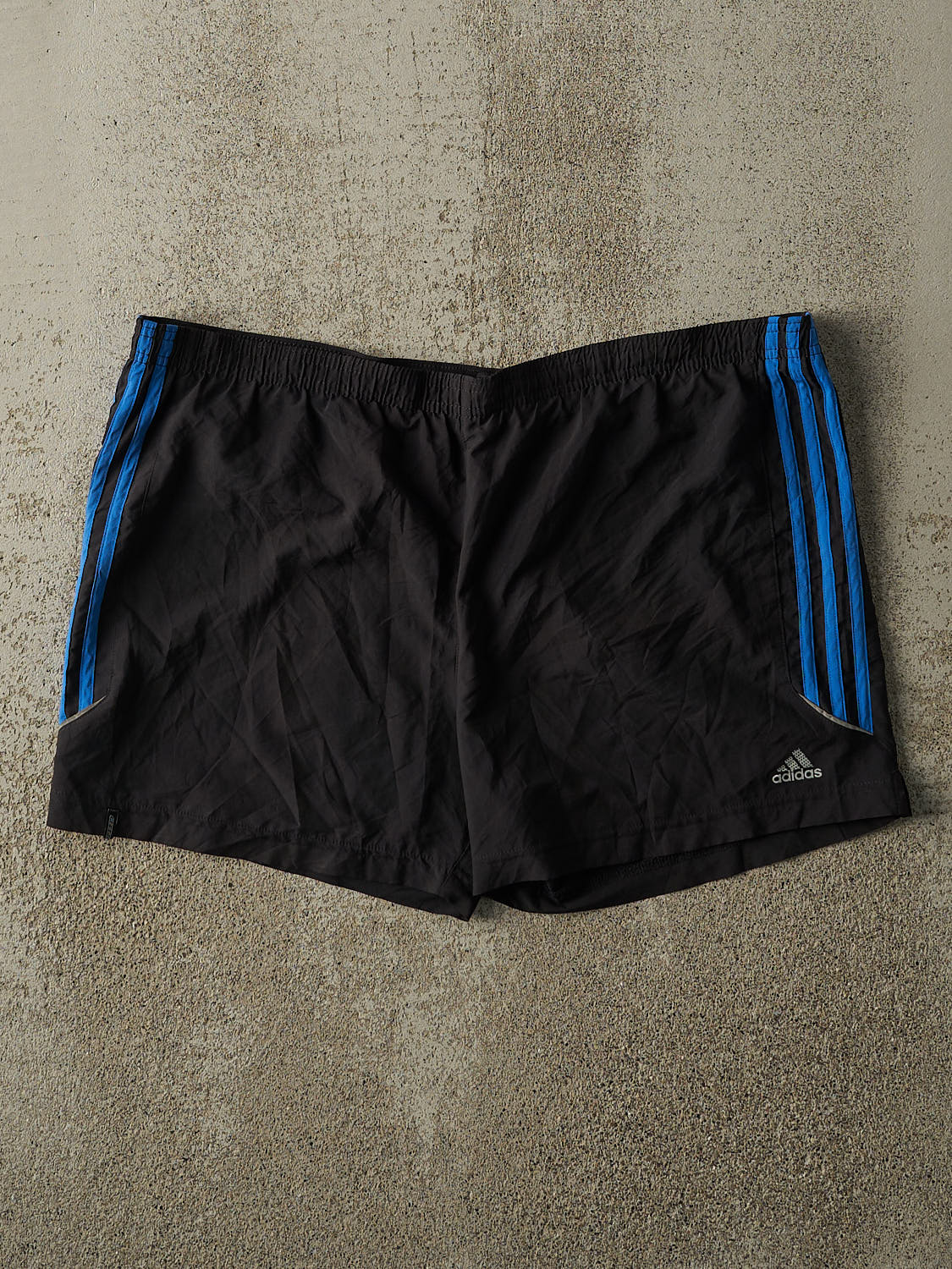 Vintage Y2K Black & Blue Adidas Striped Track Shorts (39x5