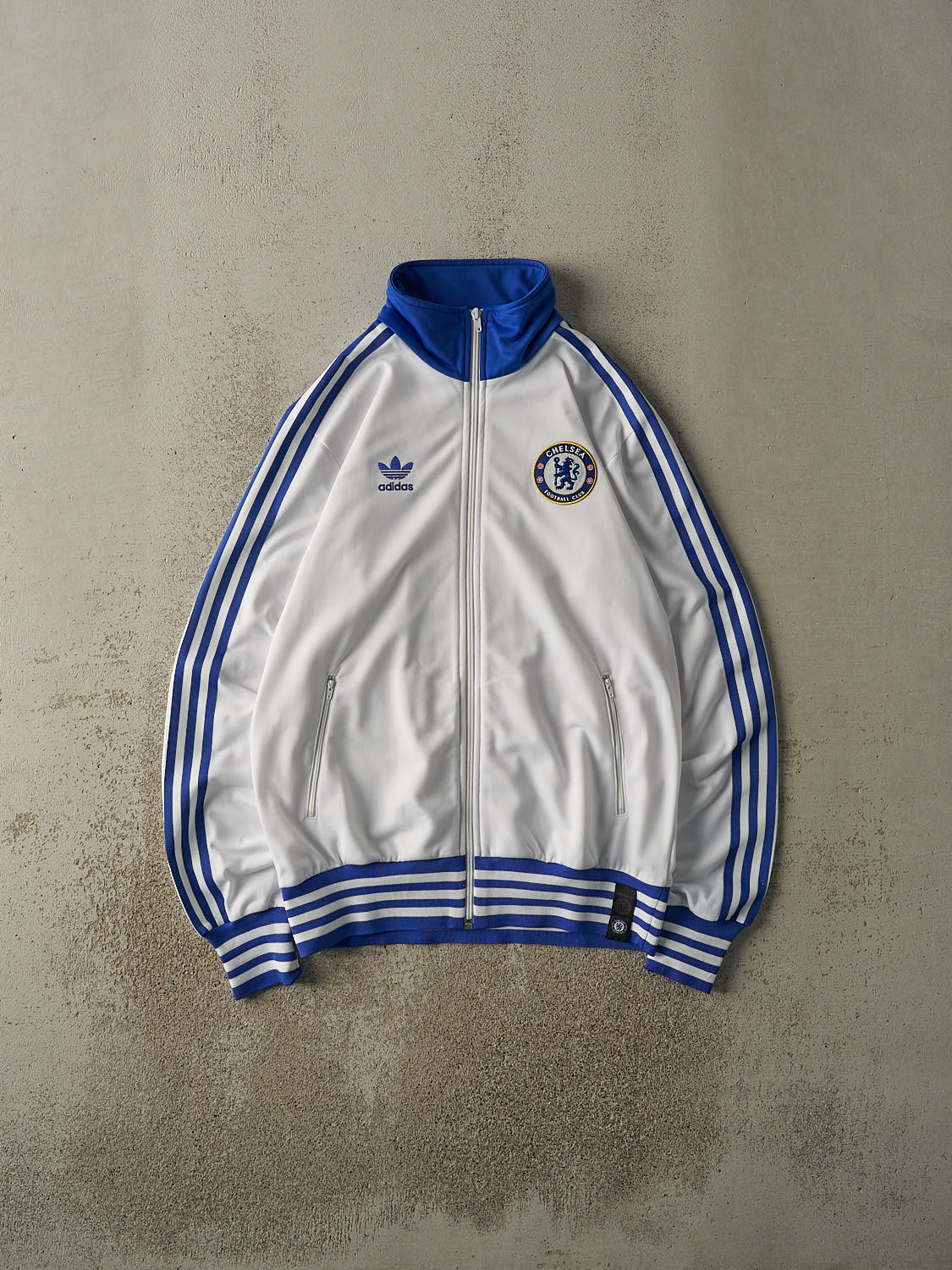 Vintage Y2K White & Blue Chelsea FC Adidas Track Jacket (M/L