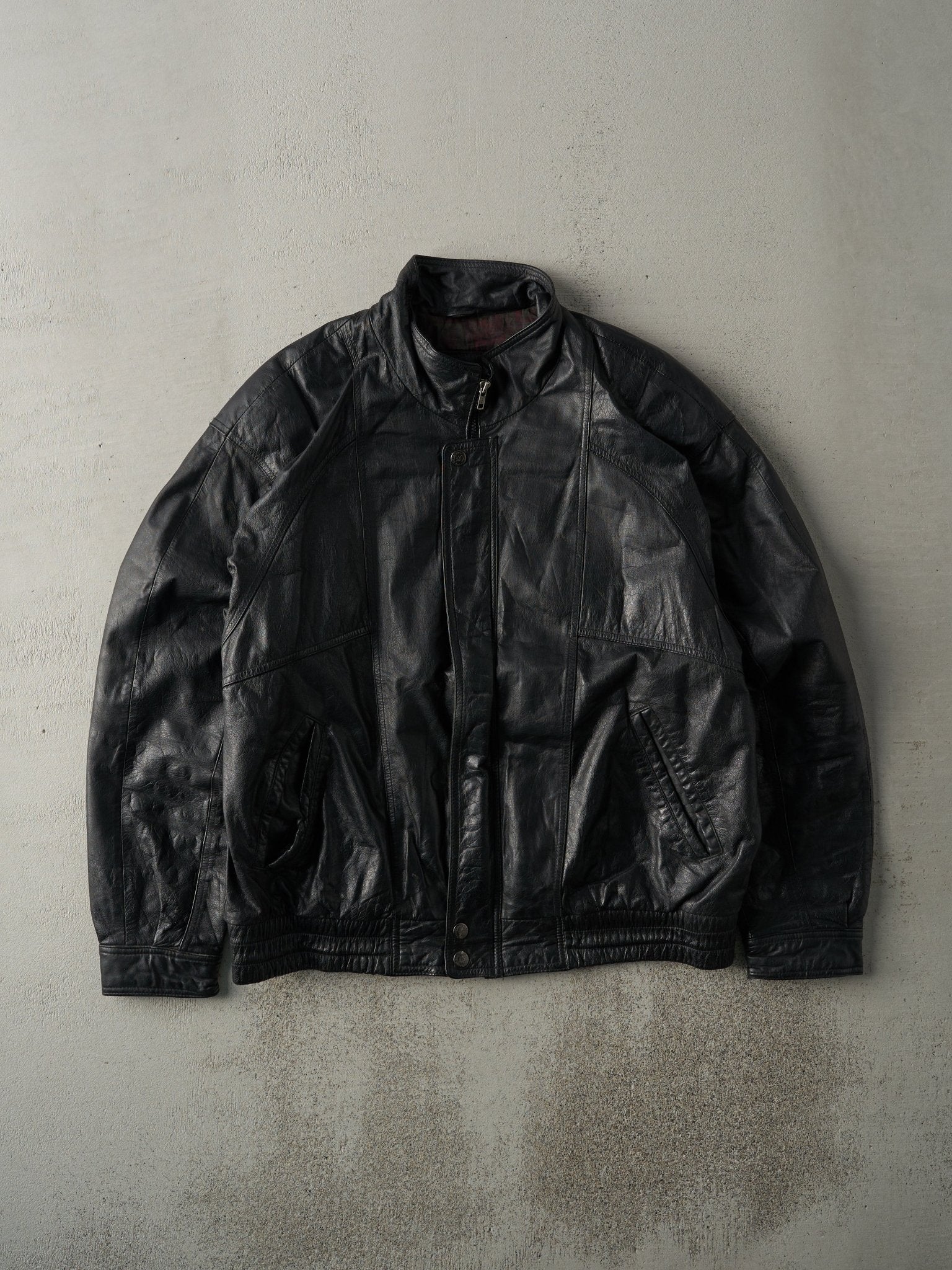 Vintage 80s Black Todays News Leather Jacket (L) – Rebalance Vintage