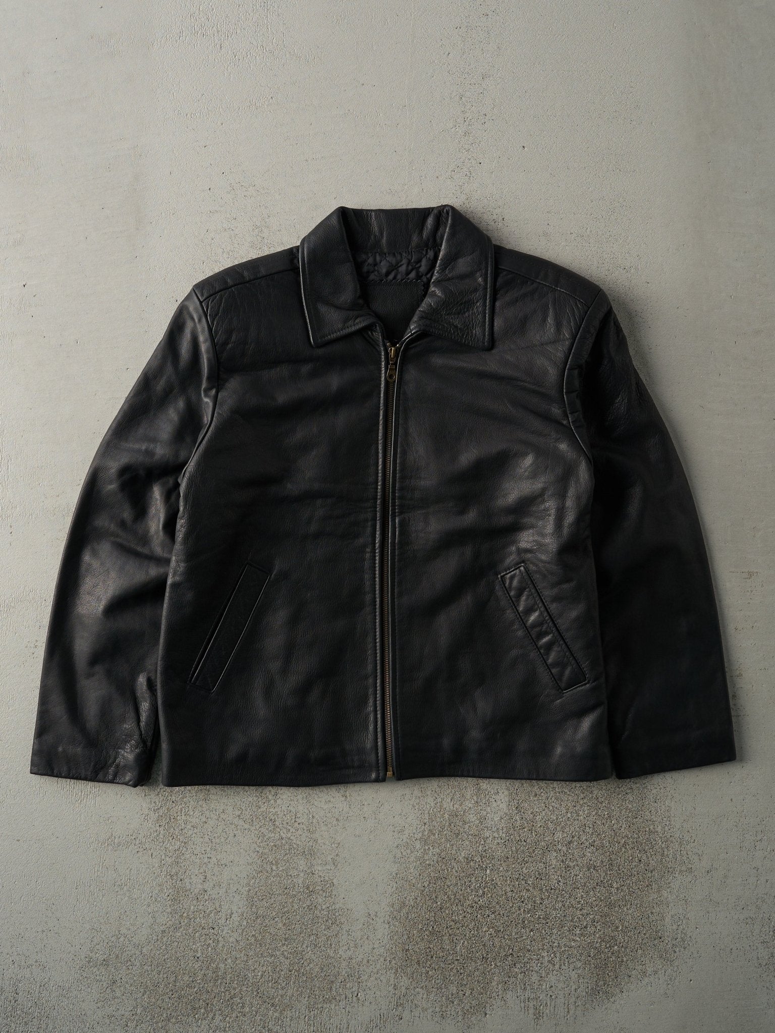 Vintage 90s Black Modo Peau Leather Boxy Jacket (M) – Rebalance