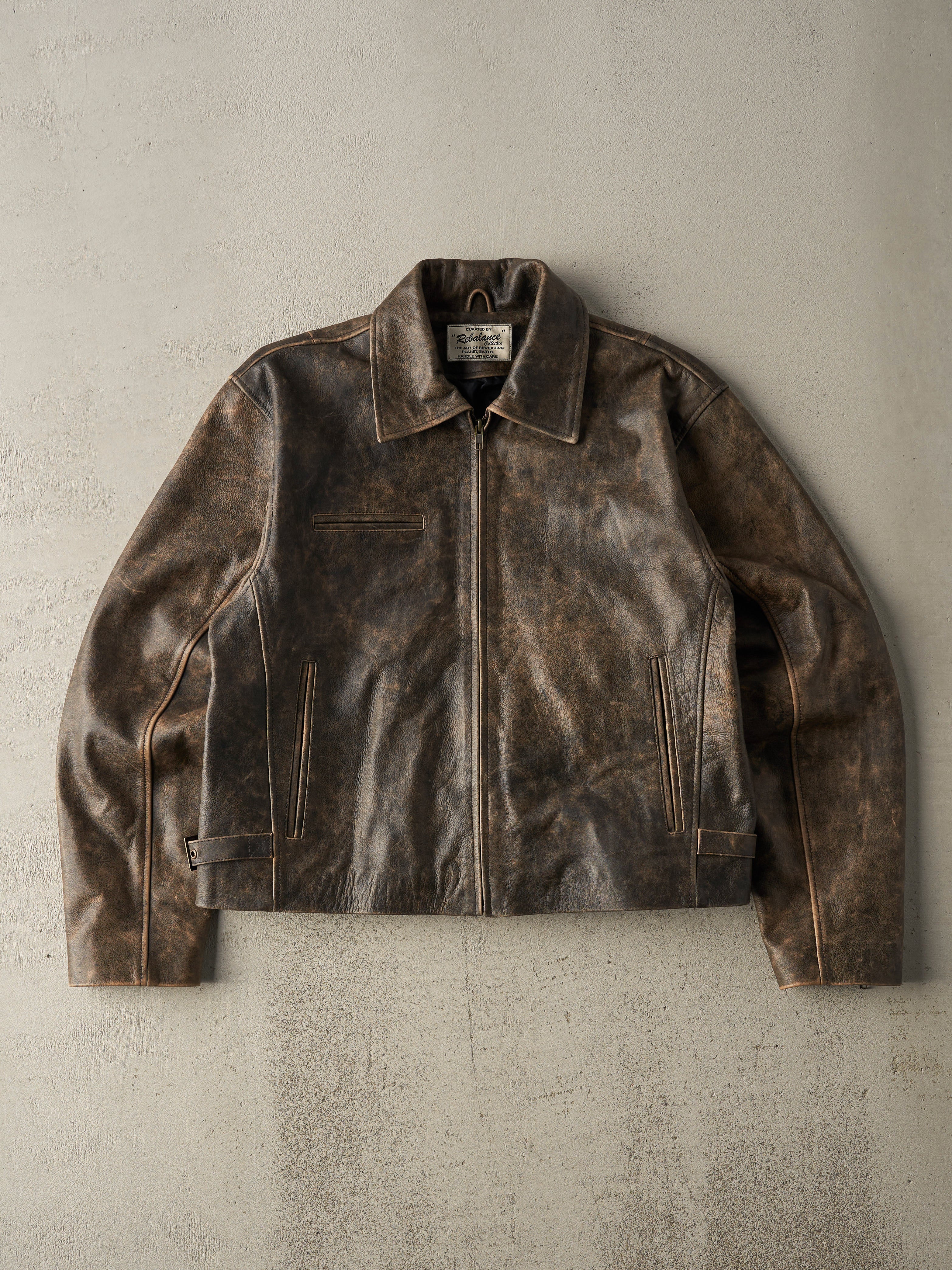 Everyday Boxy Leather Jacket - Brown – Rebalance Vintage