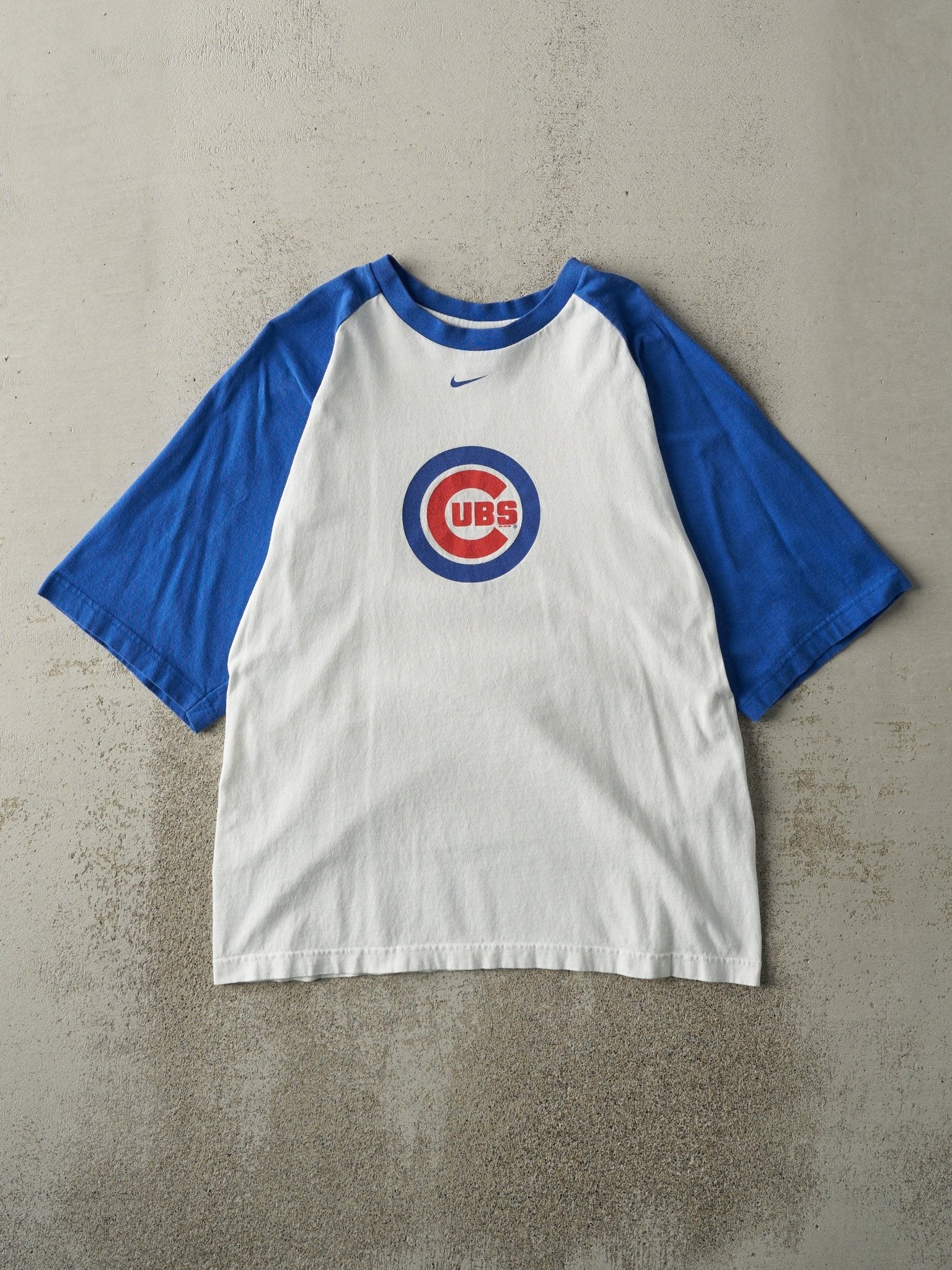 Vintage 08' White Blue Chicago Cubs Nike Half Sleeve Baseball