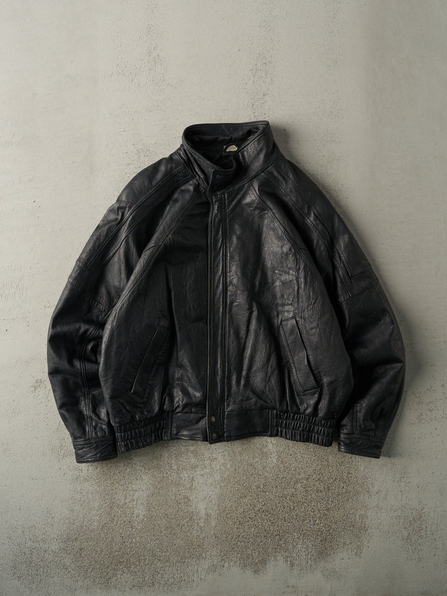 Vintage 90s Black Saxony Leather Jacket (L/XL) – Rebalance Vintage