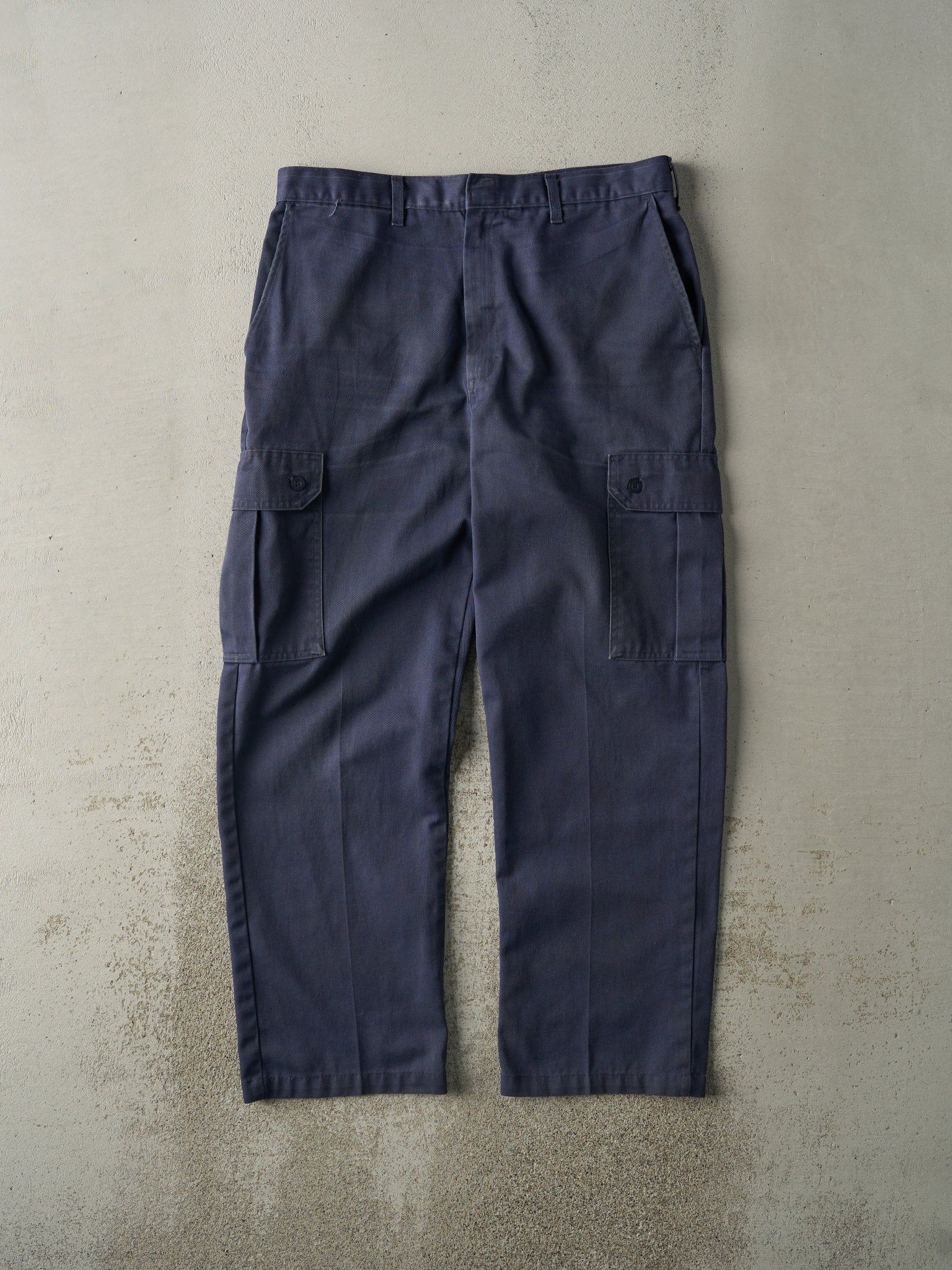 Vintage 80s Navy Blue Military Cargo Pants (35x30) – Rebalance Vintage