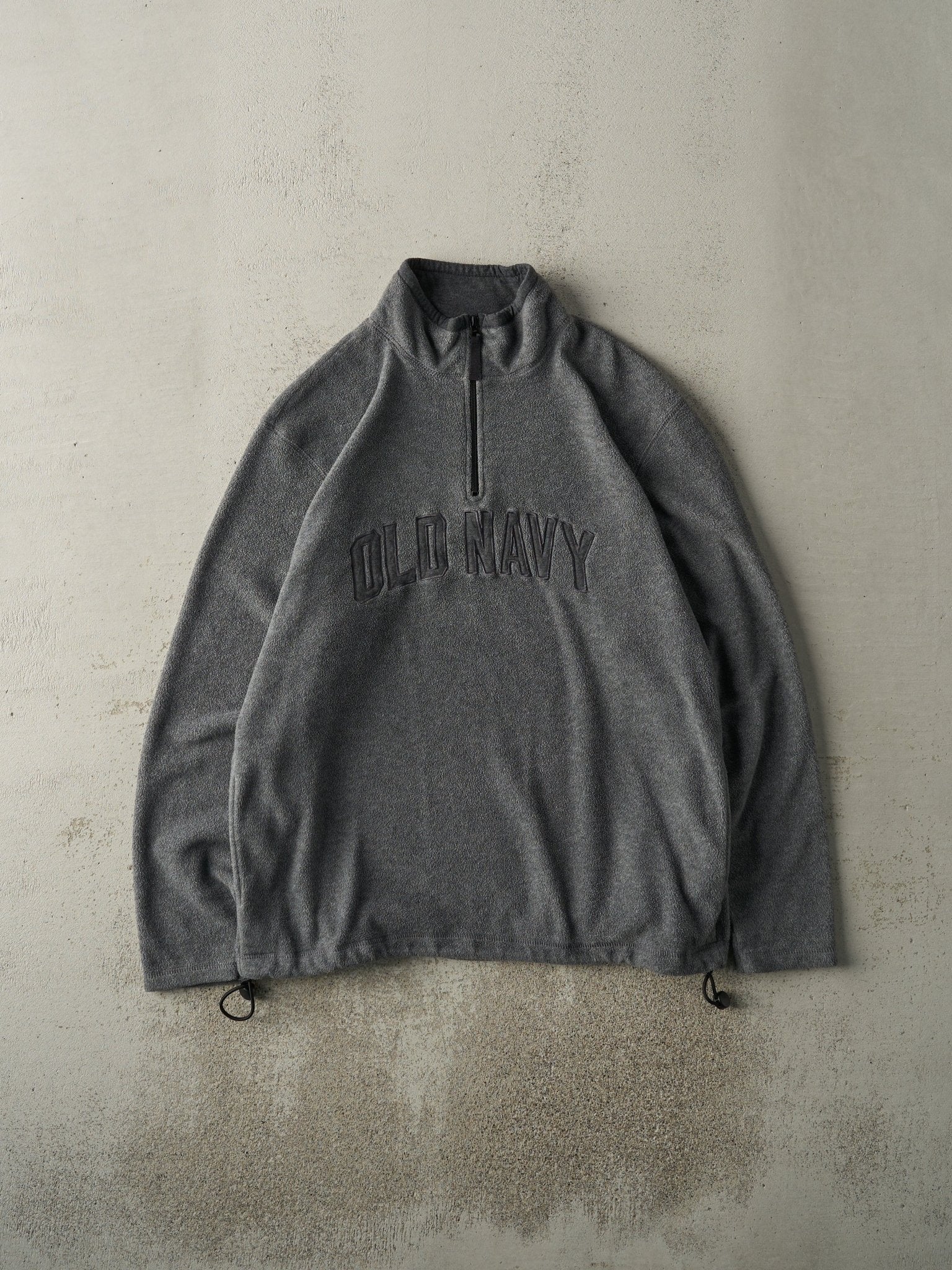 Vintage Y2K Charcoal Grey Old Navy Fleece Quarter Zip (L/XL