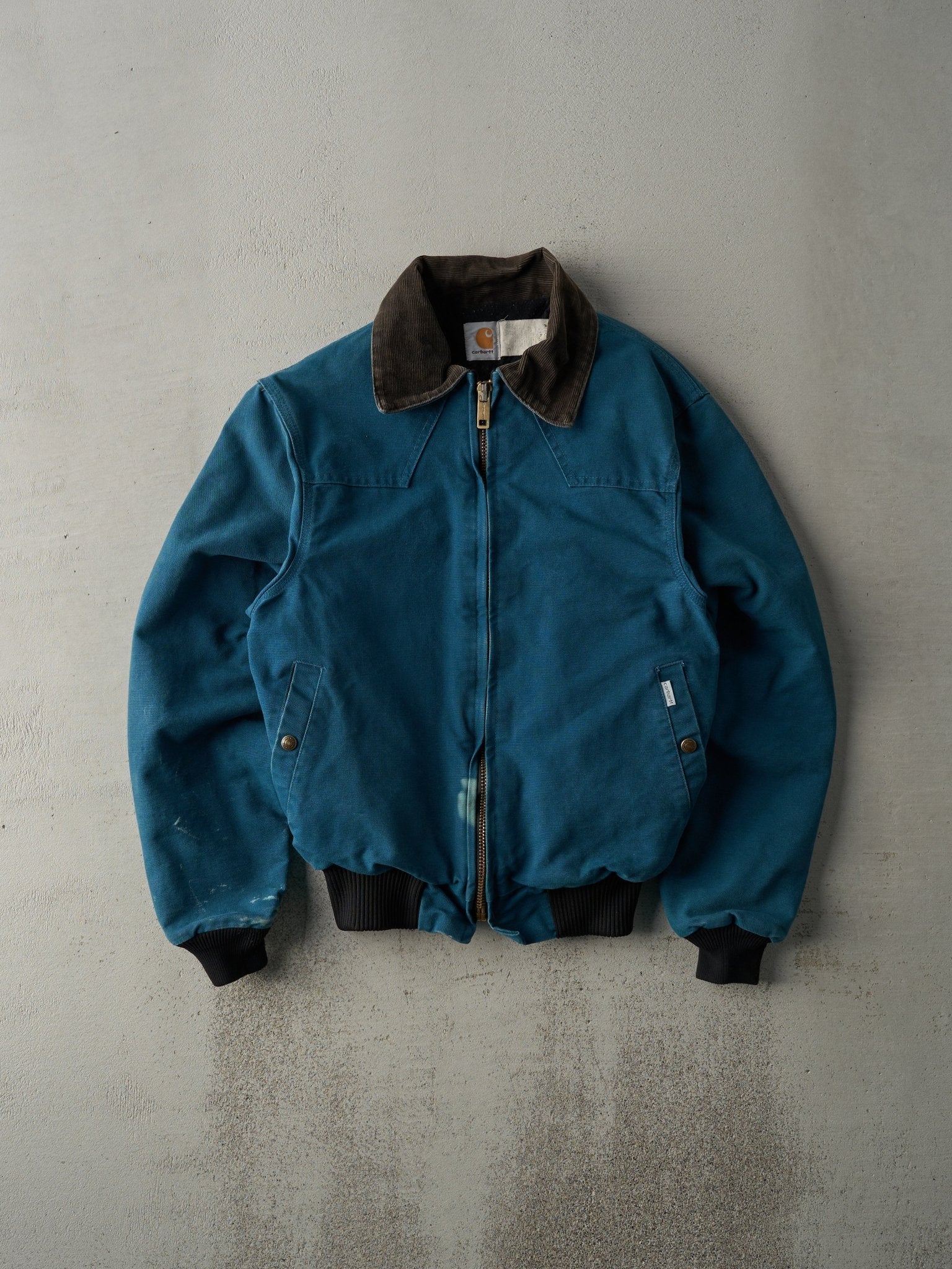 Vintage 90s Teal Blue Carhartt Santa Fe Workwear Jacket (S