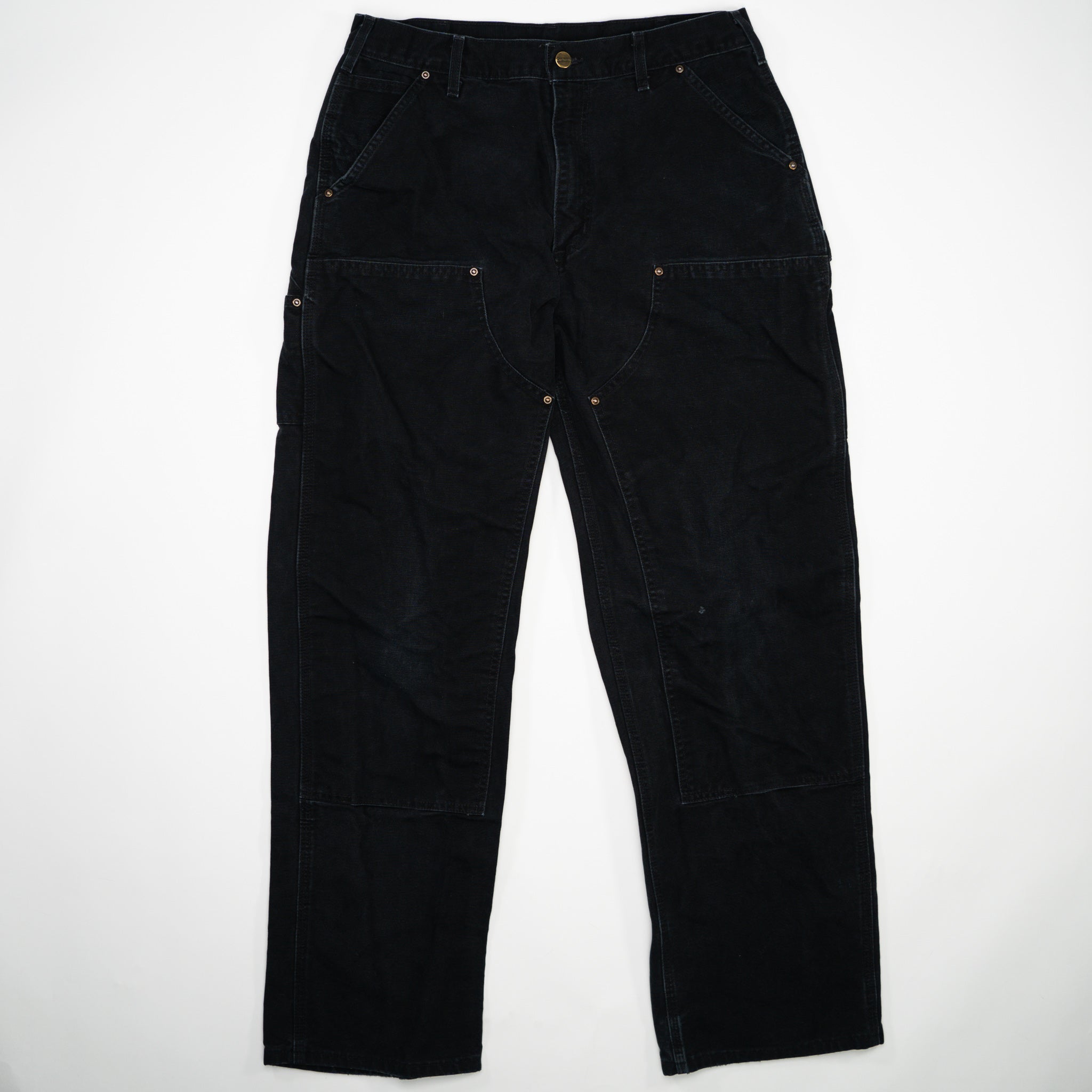 Black Carhartt Double Knee Pants w/ rips (33 x 34) – Rebalance Vintage