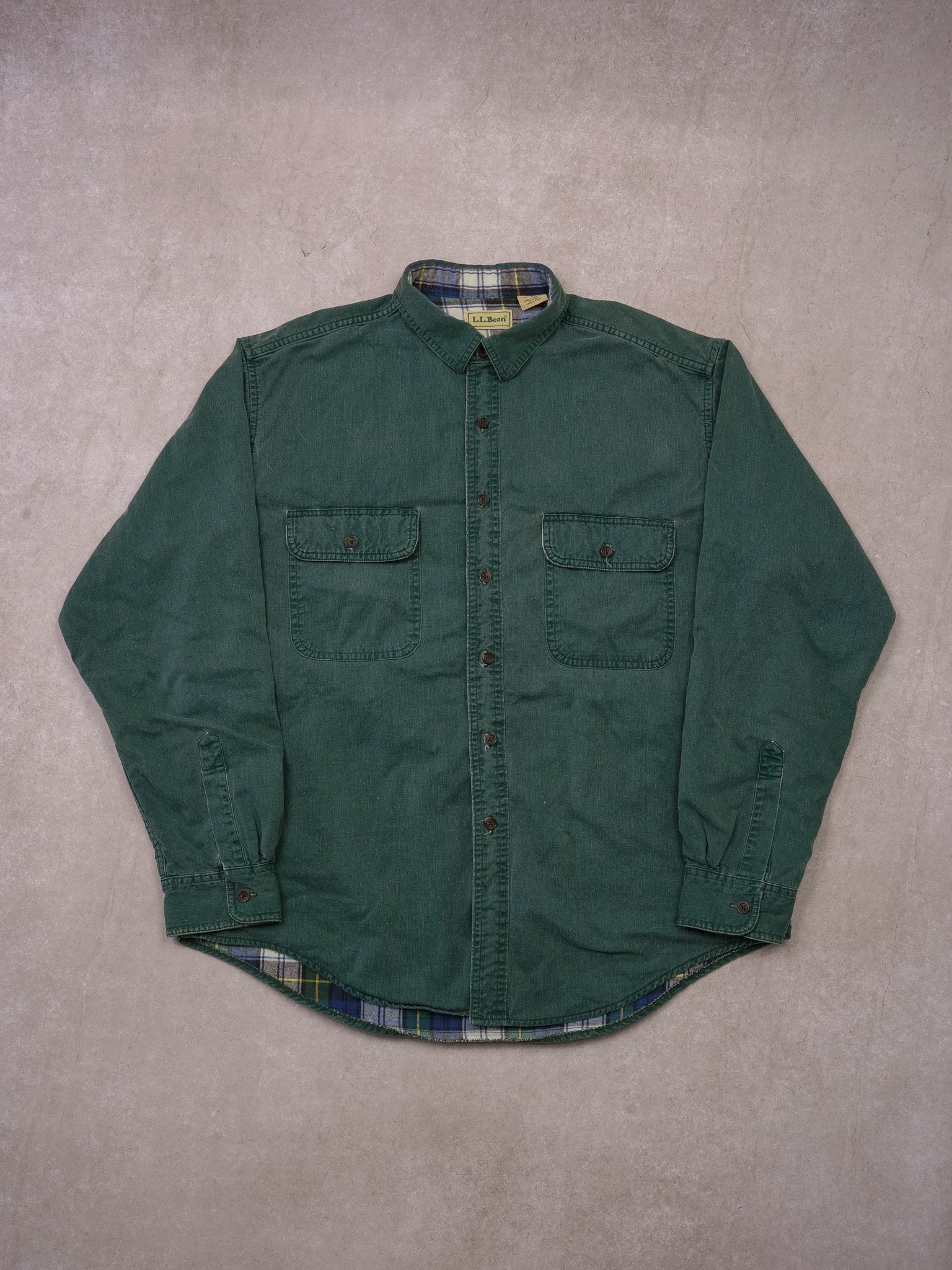 Vintage 90s LL Bean Green Button Up (L) Rebalance Vintage