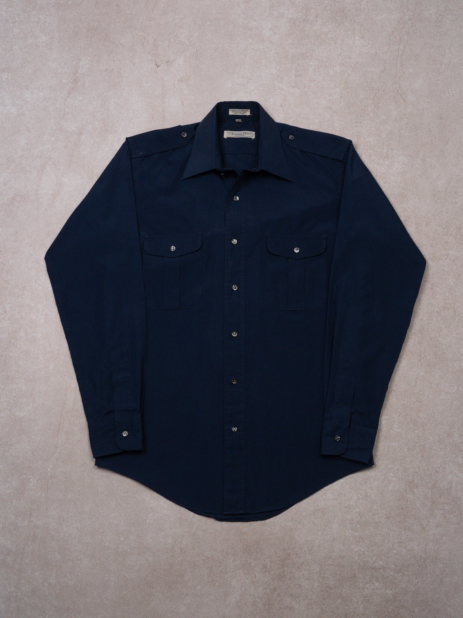 christian dior dress shirt Vintage Dark Blue Christian Dior Long Sleeve Dress Shirt (S) – Rebalance  Vintage