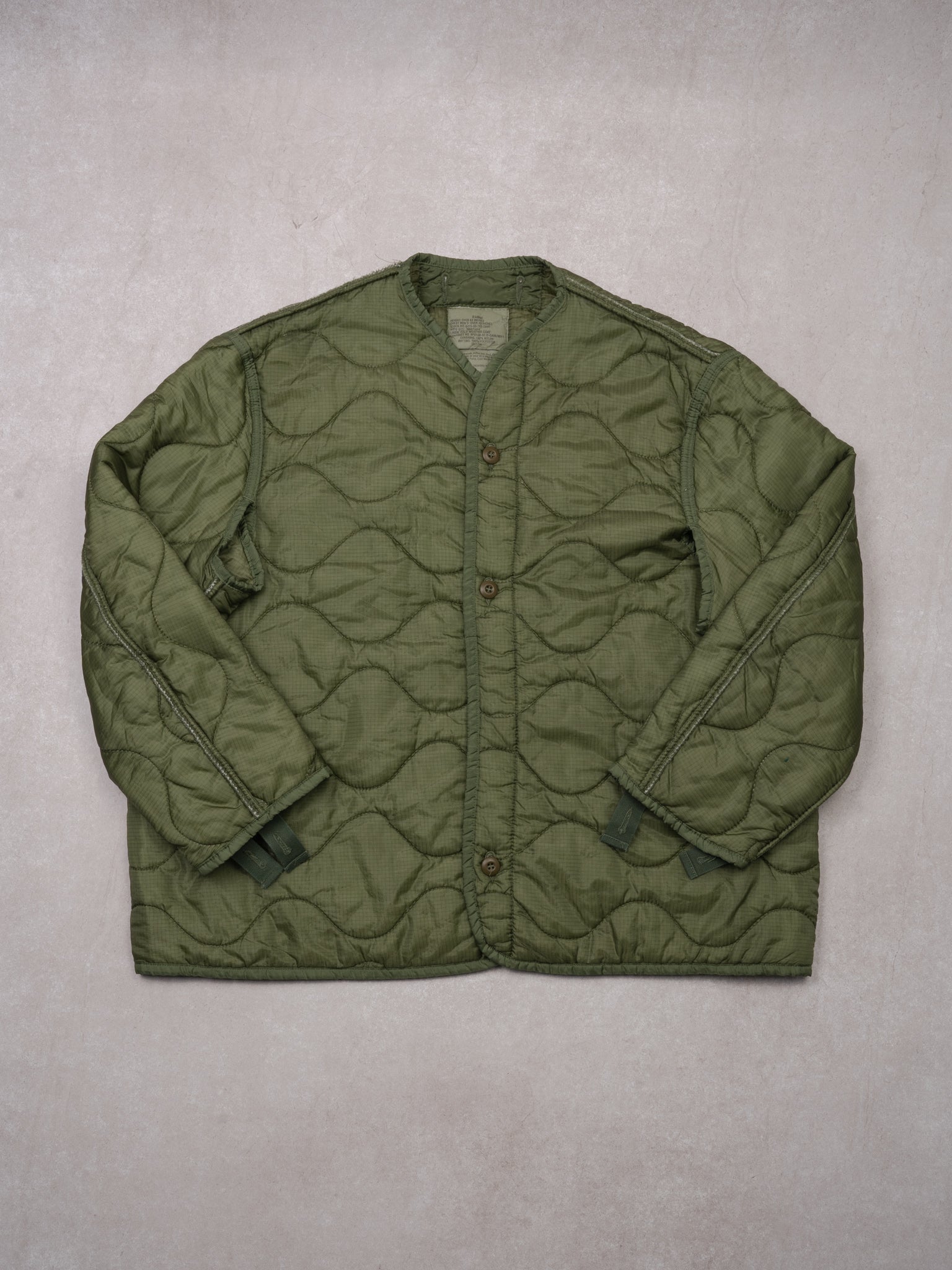 Vintage 80s Green Army Liner Jacket 3.0 (L/XL) Rebalance Vintage
