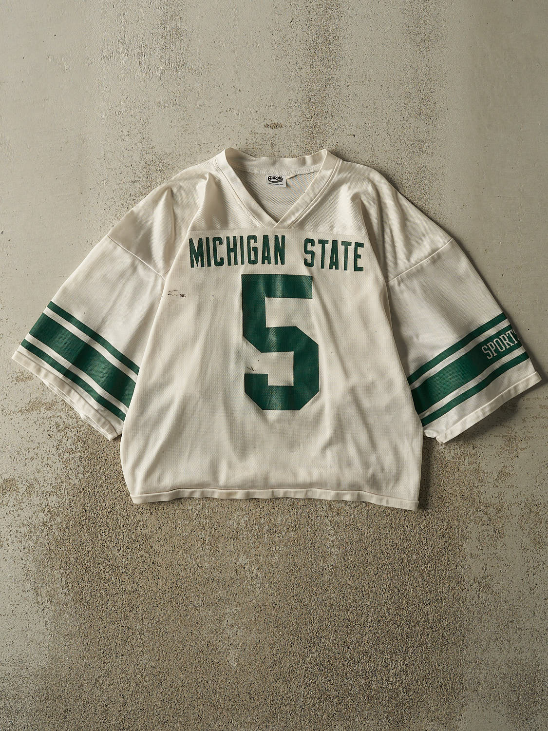 Vintage 90s White Michigan State University #5 Football Jersey (S)