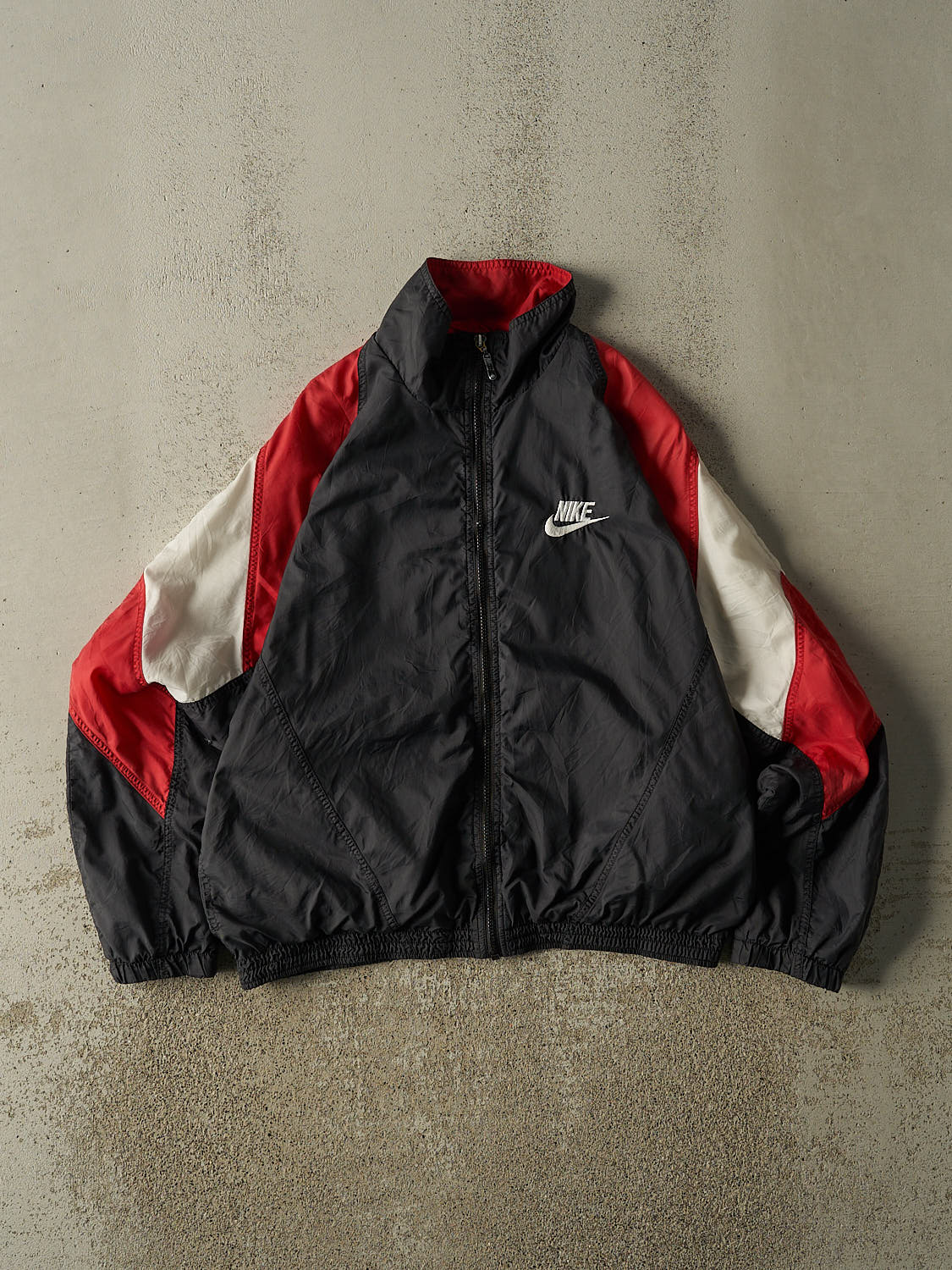 Vintage 90s Black Nike Zip Up Windbreaker Jacket (M)