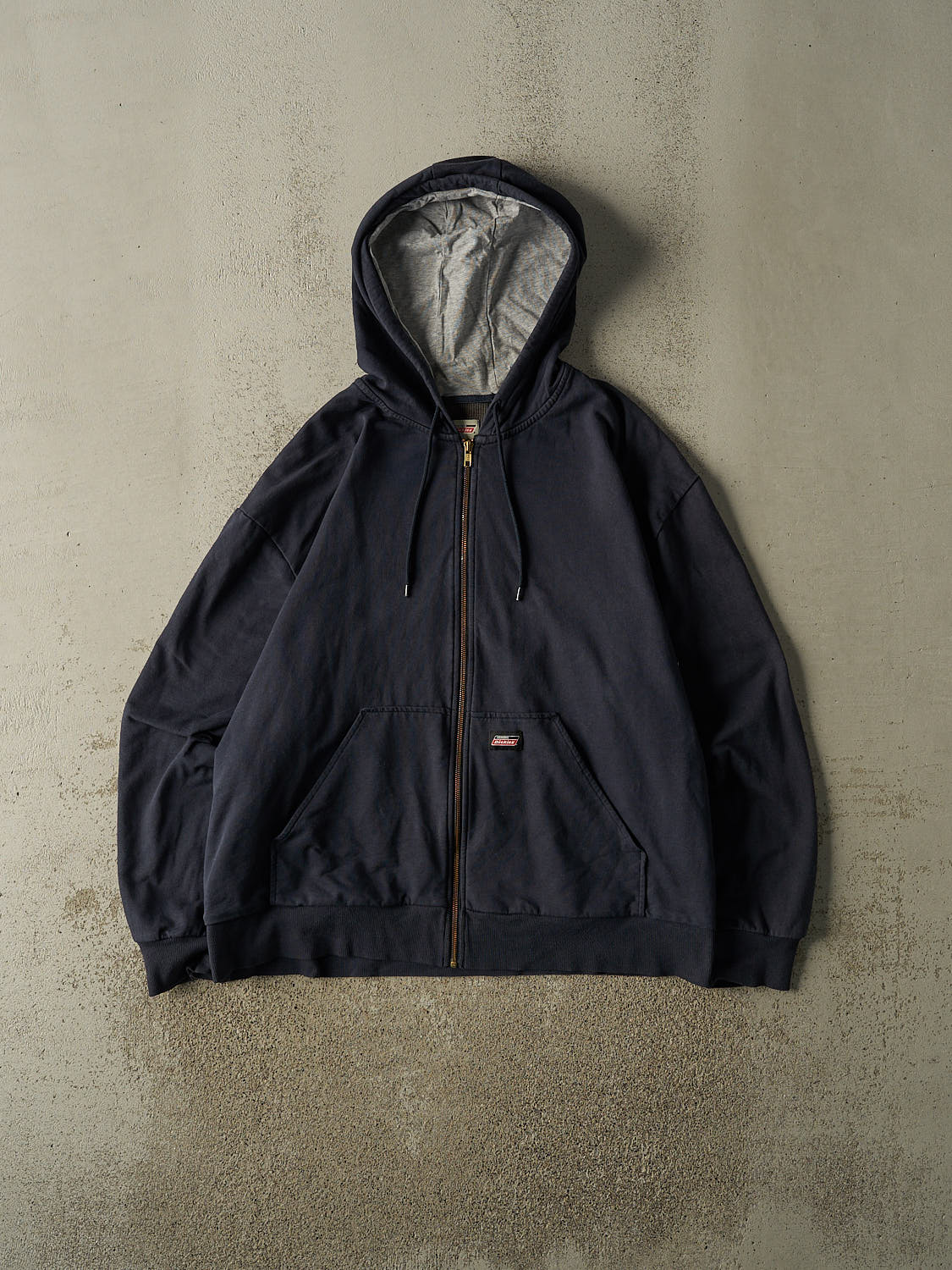 Vintage Y2K Navy Blue Dickies Thermal Lined Zip Up Hoodie (XL/XXL)