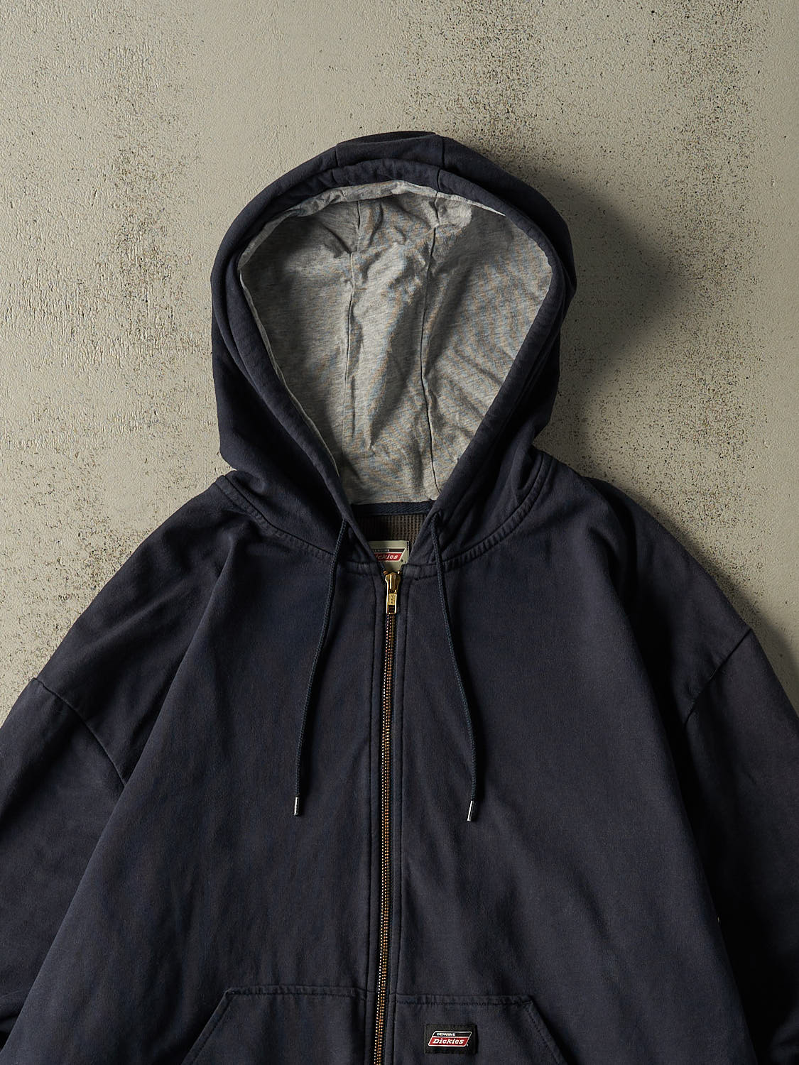 Vintage Y2K Navy Blue Dickies Thermal Lined Zip Up Hoodie (XL/XXL)