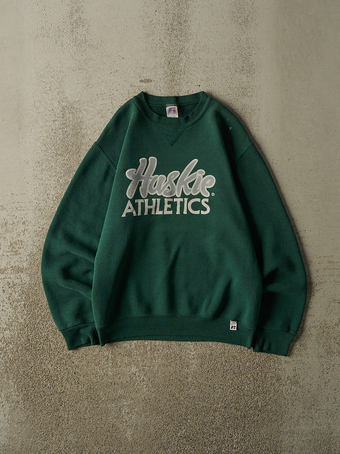Vintage Y2K Green Russell Athletic Huskie Athletics Crewneck (XS)