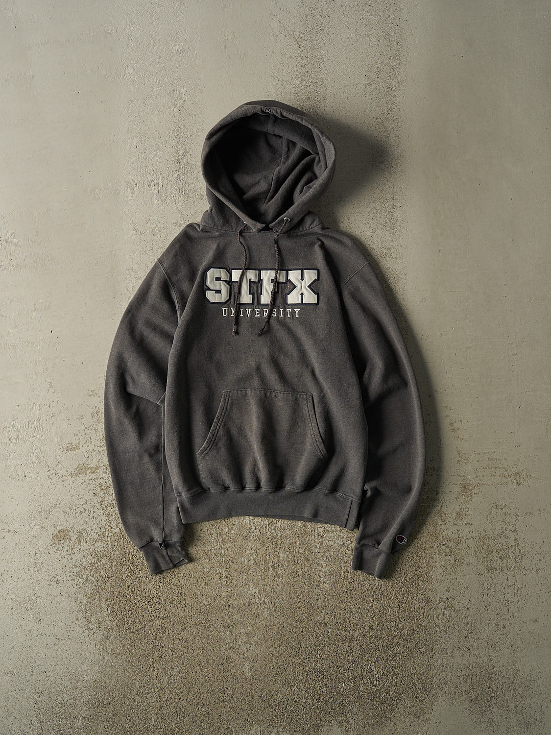 Vintage Y2K Charcoal Grey STFX University Embroidered Hoodie (XS/S)