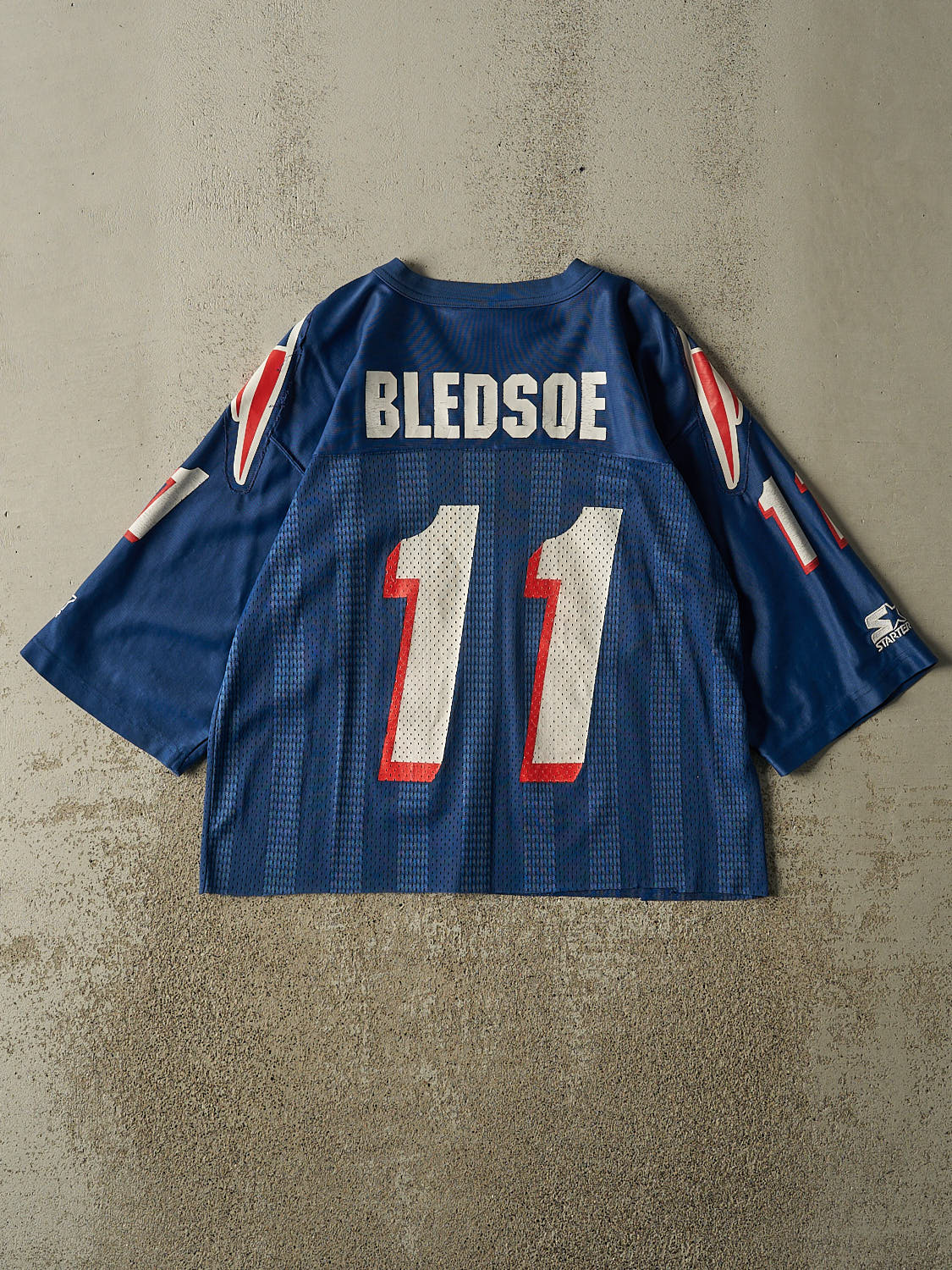 Vintage 95' Blue New England Patriots #11 Bledsoe Football Jersey (M)
