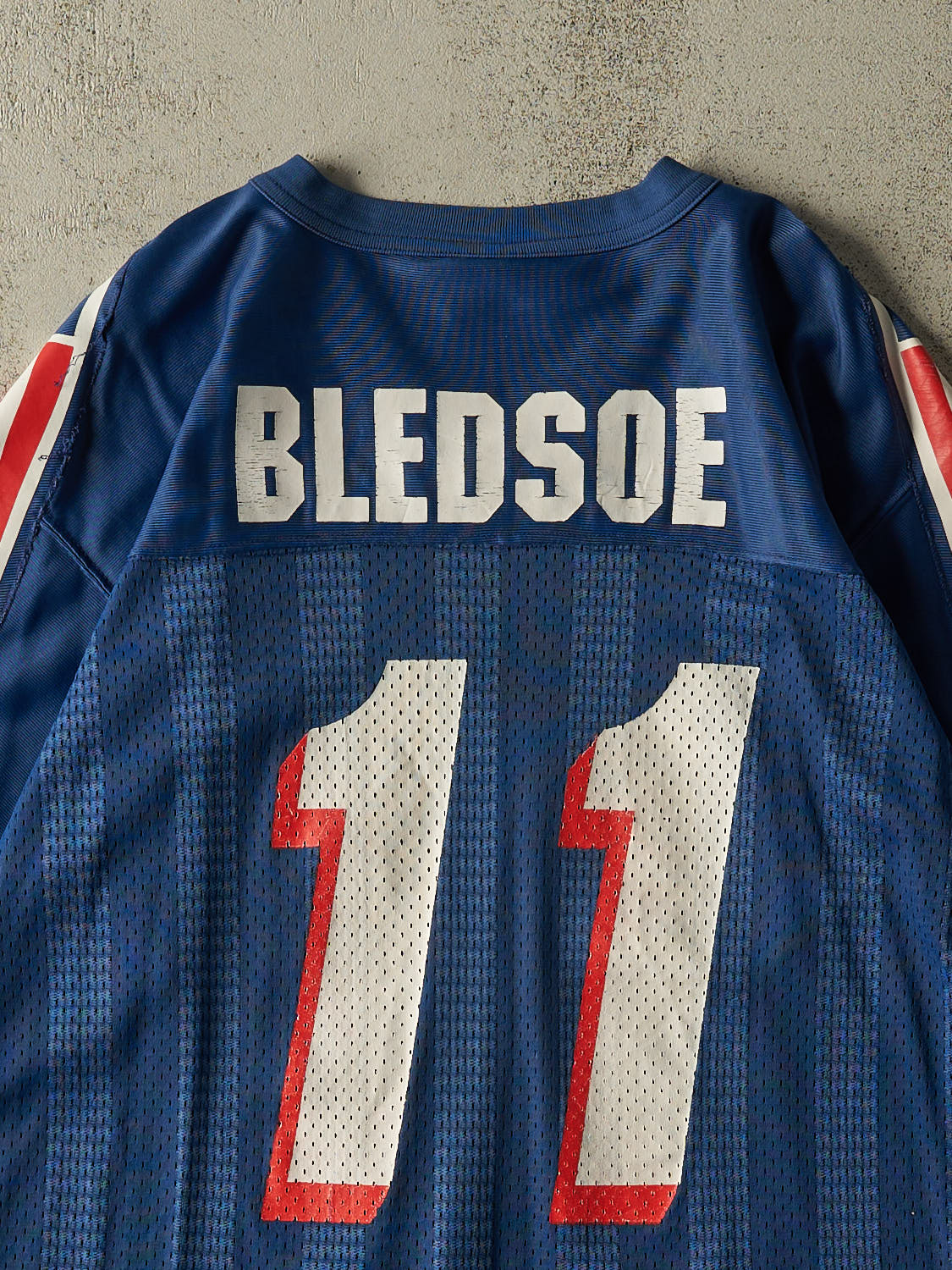 Vintage 95' Blue New England Patriots #11 Bledsoe Football Jersey (M)